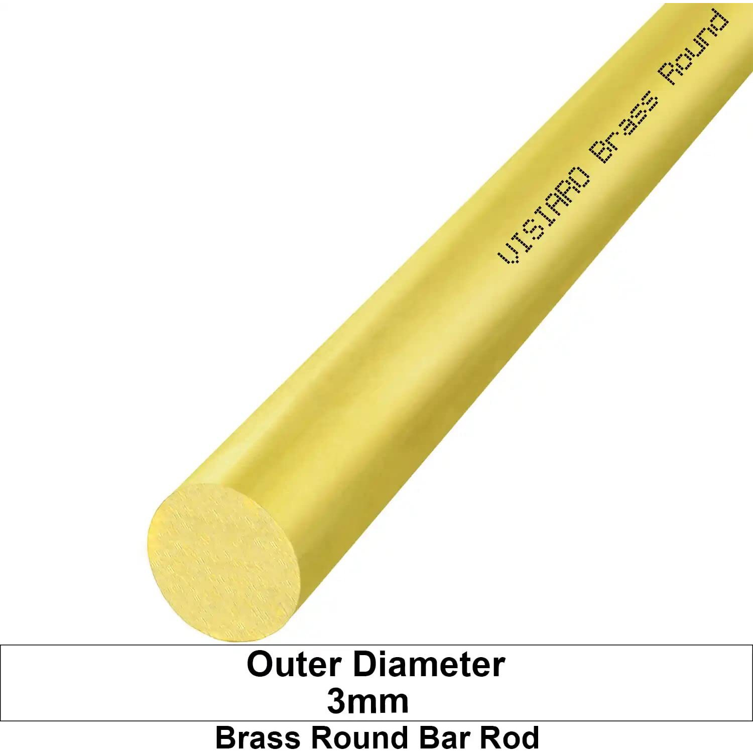 Visiaro Hard Brass Round Bar Rod, 1ft, Outer Dia 3 mm, Pack of 1