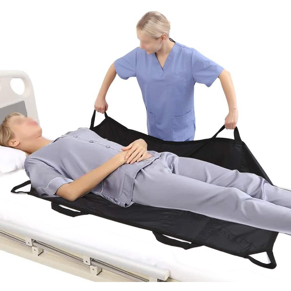 KosmoCare Patient Aid Positioning Sheet with Handles 42" X 36" | Made with a Double Layer for added Strenght |Transfer Sheet for Turning, Repositioning & Sitting up | Washable Patient Positioning Sheet for Bedridden Patient |