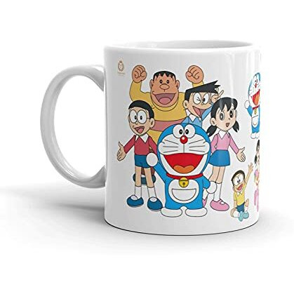 TAJNAN Cartoon Printed Ceramic Coffee Mug (350ml,White)