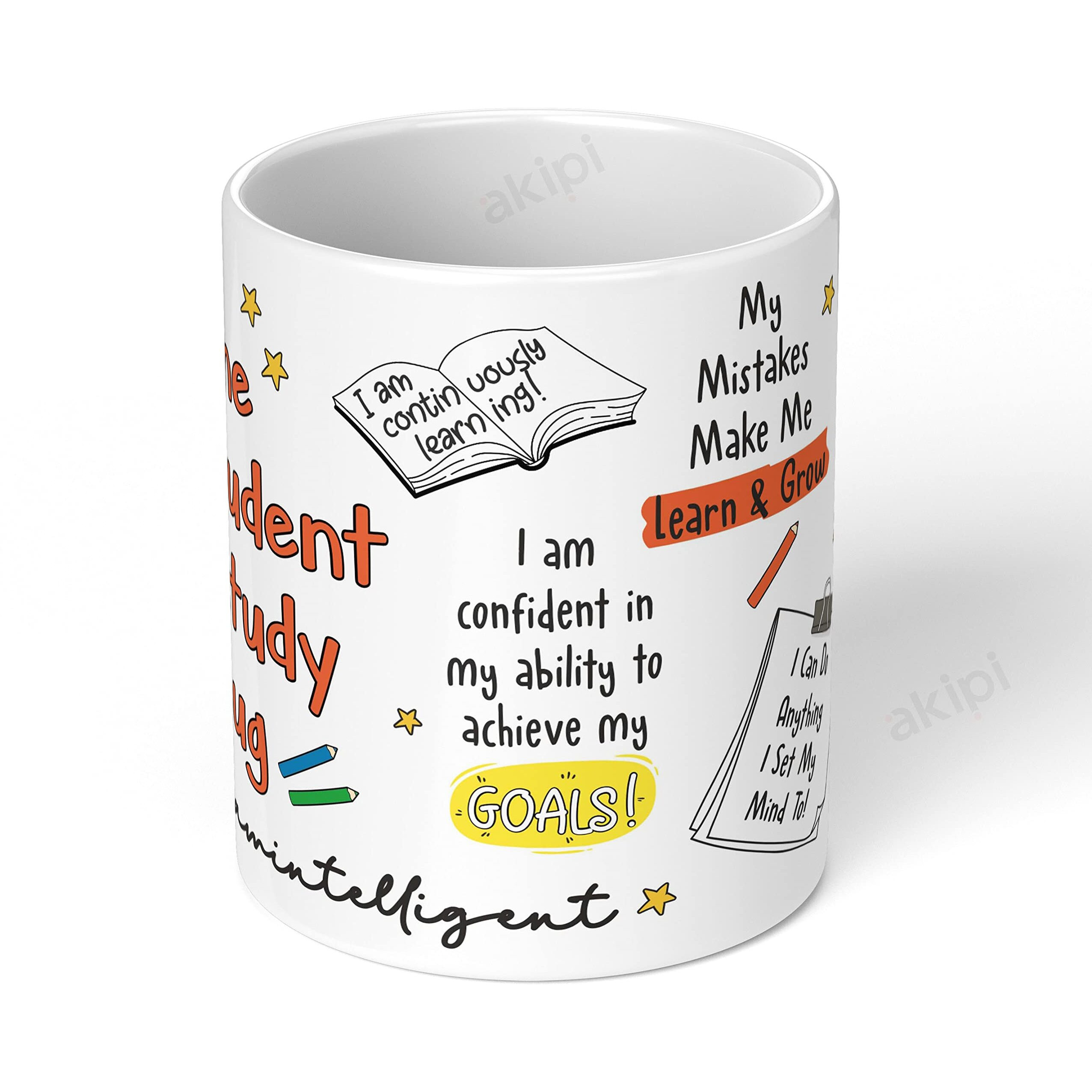 Akipi The Student Study Mug - Perfect Back-to-School or College Gift for Student - 11oz Ceramic Coffee Cup ARM579