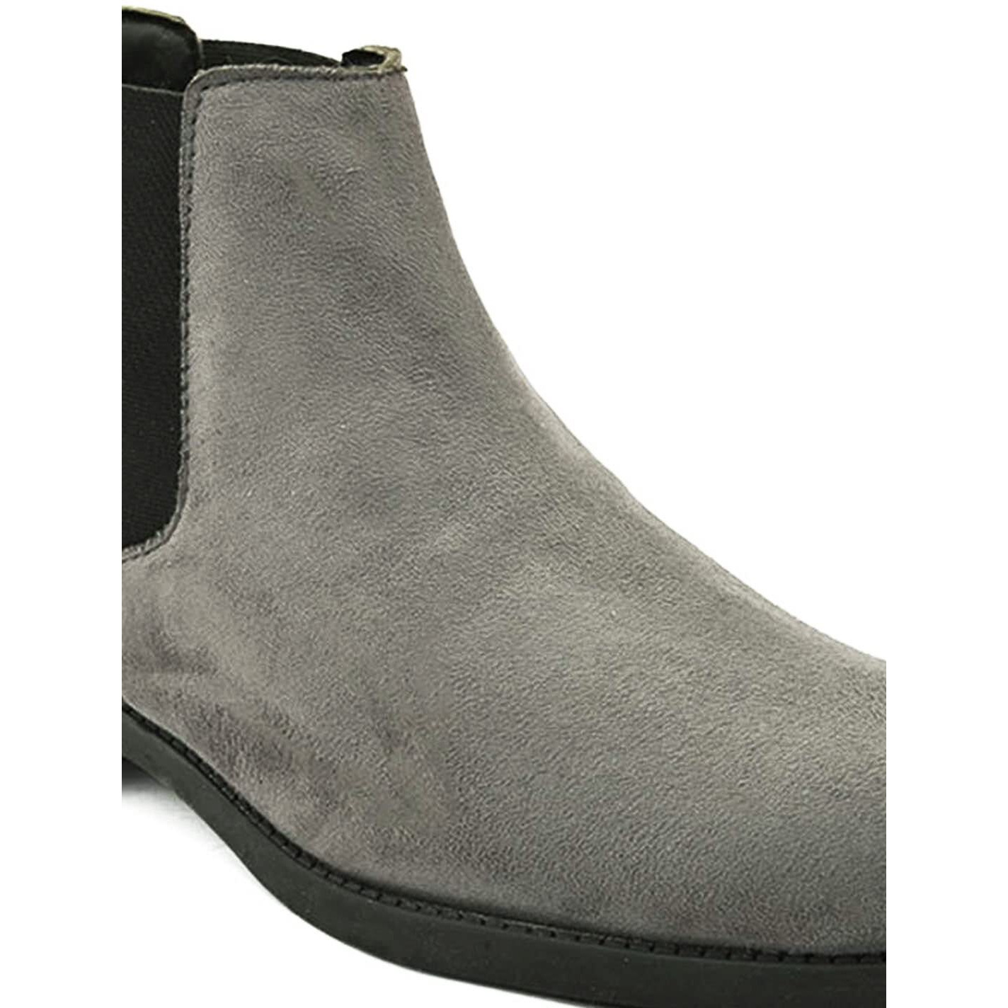 HiREL's Men's Suede & PU Outdoor Chelsea Boots (Grey, numeric_10)