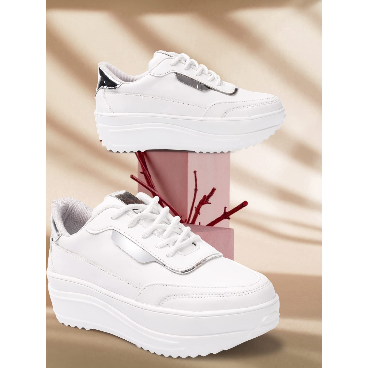 Vendoz Women White Causal Shoes Sneakers - 41 EU