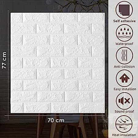 HAXED Brick Wallpaper-for Wall PE Foam Wall Stickers Self Adhesive DIY Wall Decor Waterproof PE Foam 3D Wall Panels Wallpaper Sticker. (20)