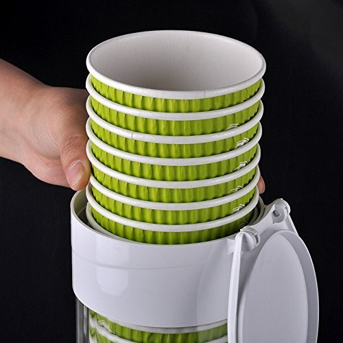 GYANSHOPPE Paper Cup Dispenser Holder | Wall Mounted Plastic Drinking Water Cup Dispenser | Glass Dispenser Holder | Disposable Cup Holder Organizer | Sticker or Screw Plate Mountable, Plastic