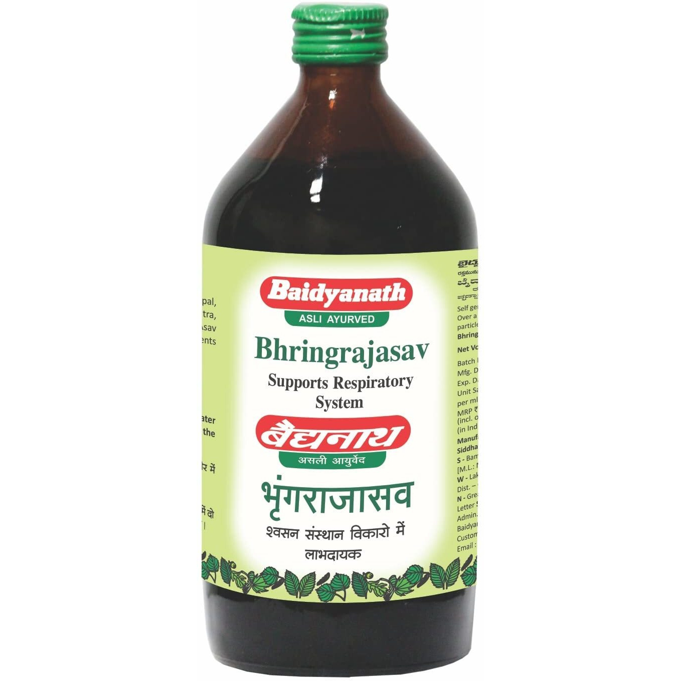 Baidyanath Bhringrajasava 450 ml Syrup |Made with Natural Ayurvedic Ingredients for Hair, Liver, Cough Health and Blood Purifer