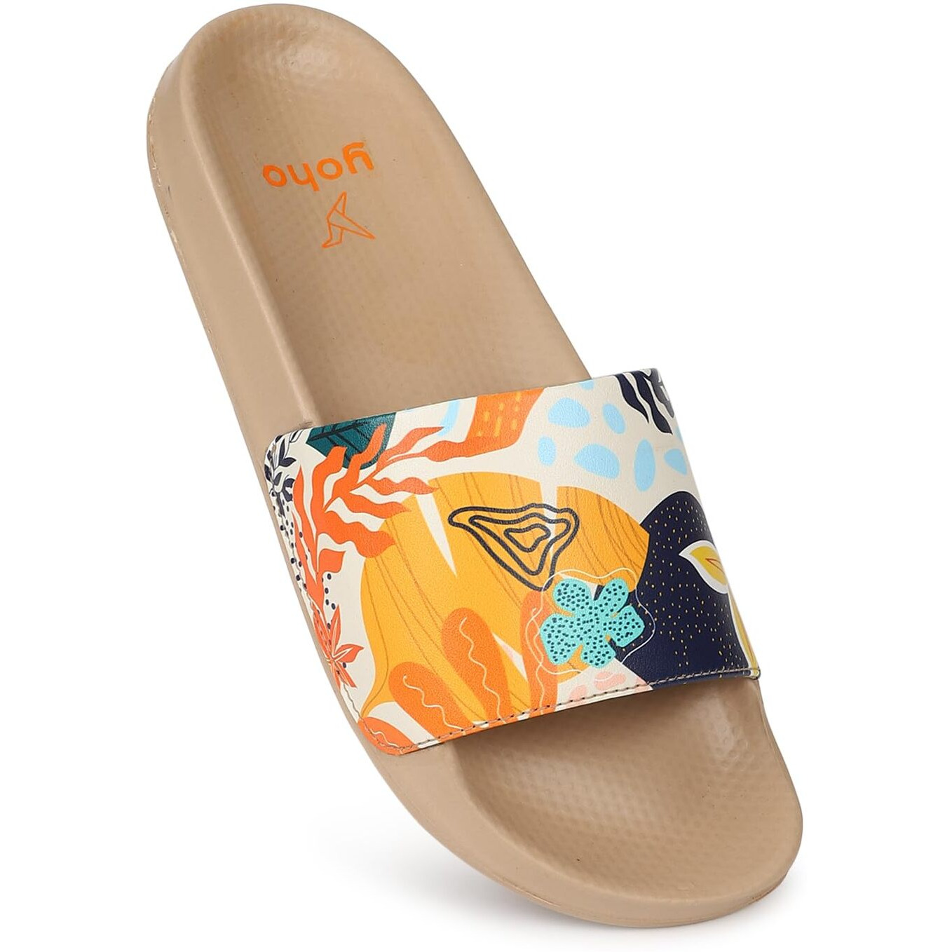 YOHO Tropica Printed Comfortable Women Slides | Stylish & Waterproof | Soft Inner Lining On Strap