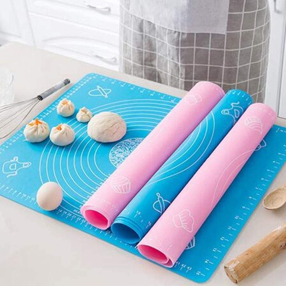 RUCON Silicone Baking Mat Roti mat Silicone Chapati Atta Kneading Mat Non-Stick Fondant Rolling Mat Stretchable for Kitchen Roti Chapati Cake - Multicolor (Baking Mat 50 * 40 cm)