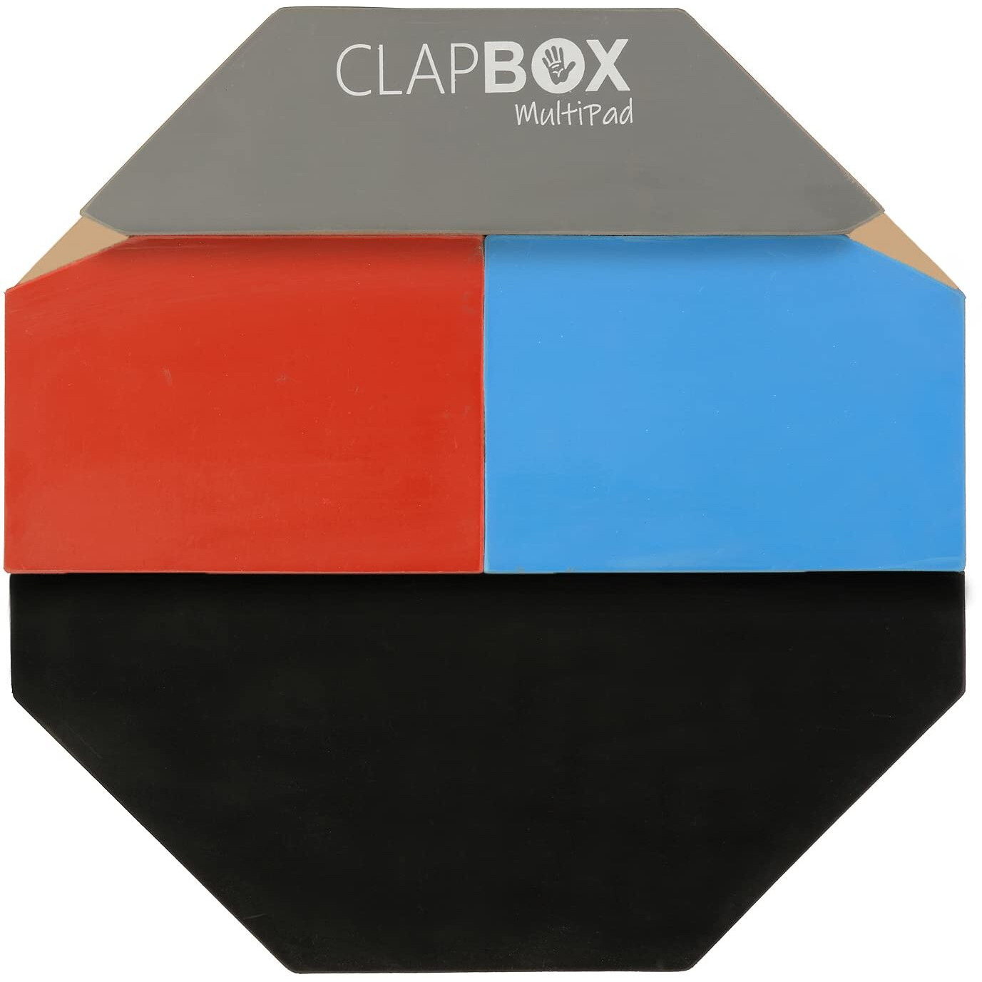 Clapbox Multipad Drum Practice Pad - 4 Different surfaces, 12 inches (Practice Pad Only)