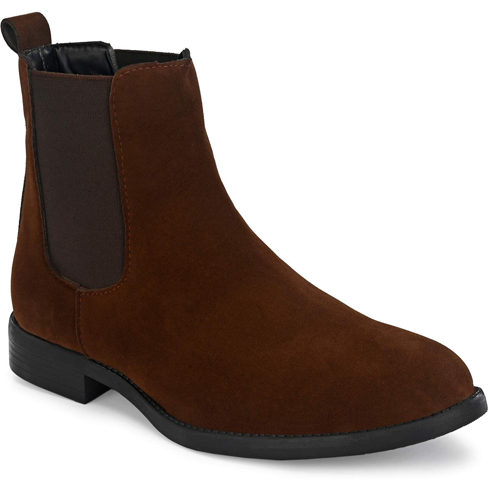 HiREL's Men's Suede & PU Outdoor Chelsea Boots (Brown, numeric_9)