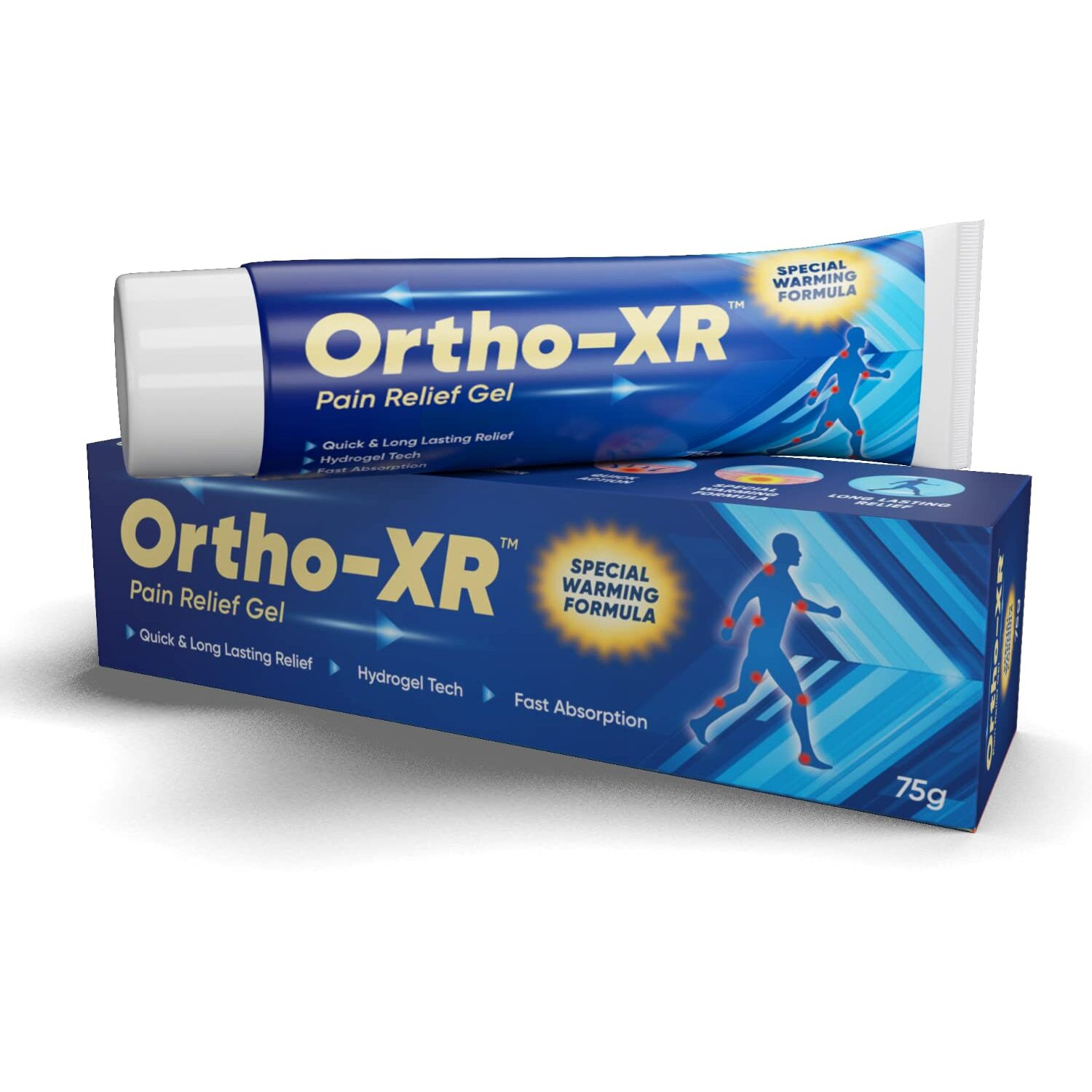 ORTHO-XR Ayurvedic Pain Relief Gel 75g (Pack of 1) with Special Warming Formula for Body, Back, Joint, Shoulder, Hand, Wrist, Legs, Knee, Ankle, Muscle and Arthritis pain. Quick & long lasting relief.