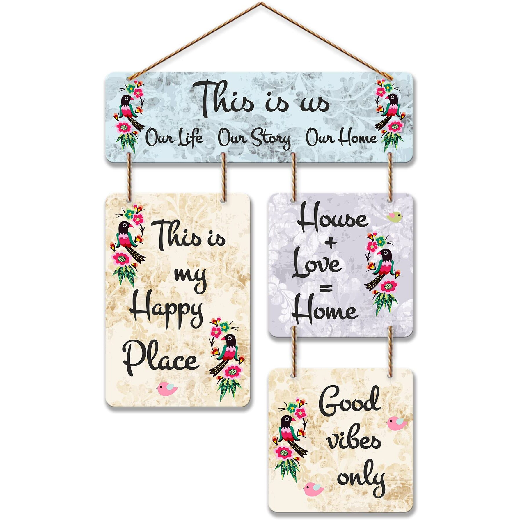 Artvibes This is us Decorative Wall Art MDF Wooden Wall Hanger for Living Room | Bedroom | Home Decor | Office | Gift | Hanging Ornaments for Decoration | Modern Art (WH_6513N)