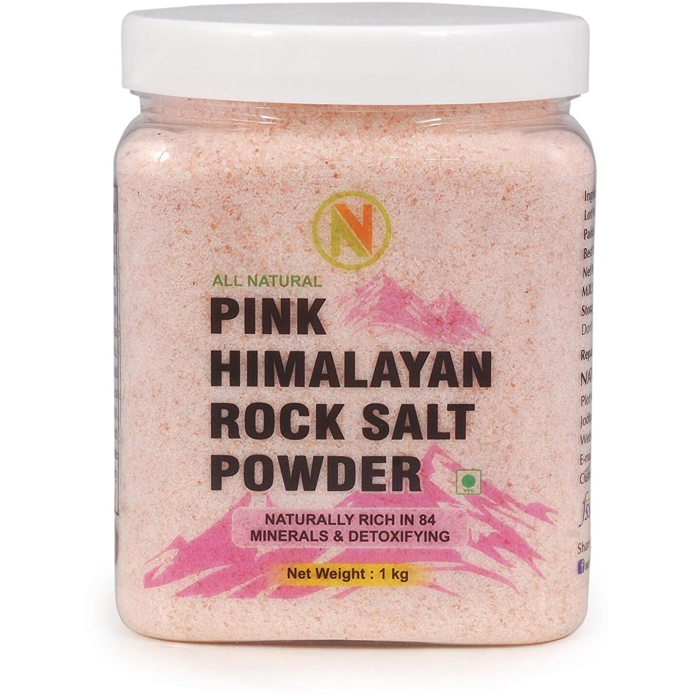 NATUREVIT Himalayan Pink Salt Powder | Rock Salt For Healthy Cooking & Weight Loss | Himalayan Pink Salt Organic With 84 Trace Minerals | Pink Salt Himalayan 1kg | Pure,Gourmet-Grade,Signature Quality