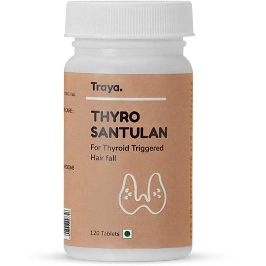 Traya Thyro Santulan- Ayurvedic Thyroid Supplements To Manage Thyroid Weight Loss | Boosts Metabolism, Hormonal Balance & Promotes Hair Growth | Consists of Bhringraj, Triphala, Guggulu | 120 Tablets