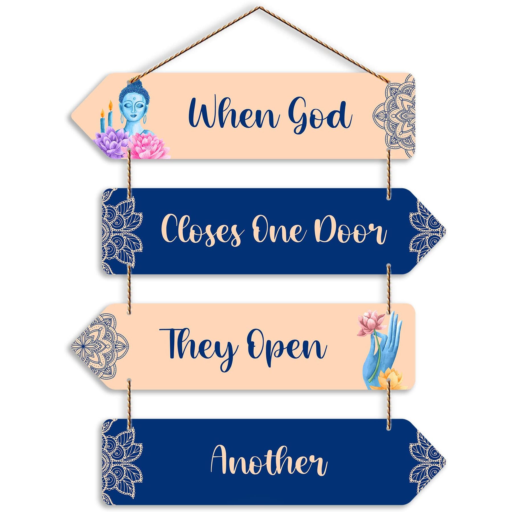 Artvibes Motivational Quote Wall Hanger for HomeDecor (WH_4402NN) multicolor