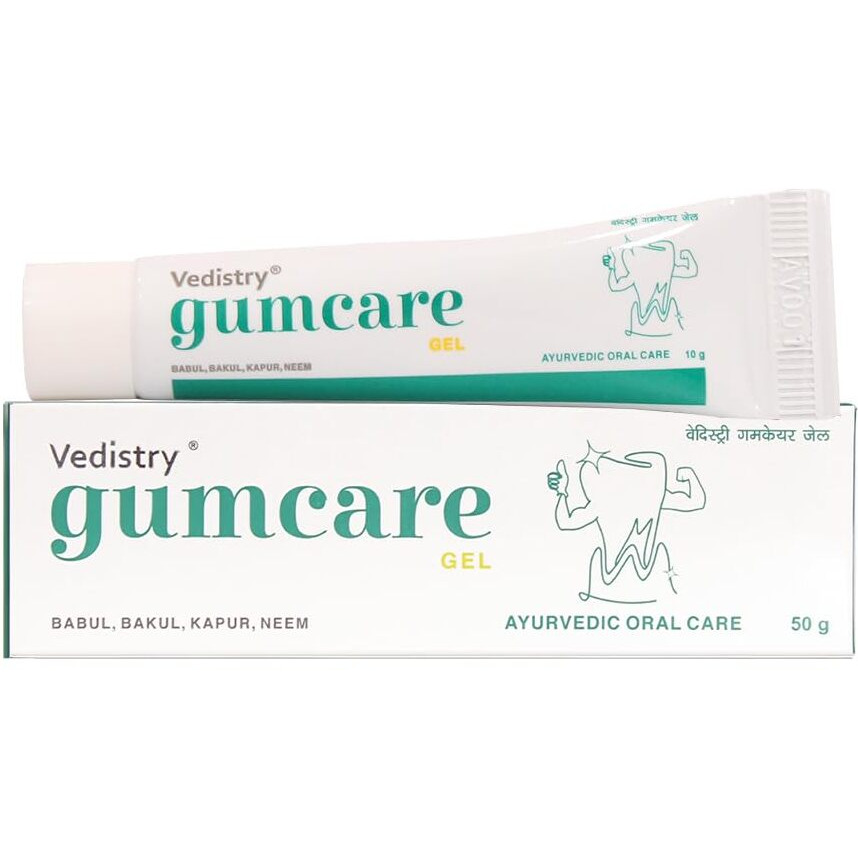 Vedistry Ayurvedic Gumcare Gel | Complete oral care for healthy gums and strong teeth | with babul, neem, Kapur, Bakul | Ayurvedic Gum care Toothpaste 50 Gram