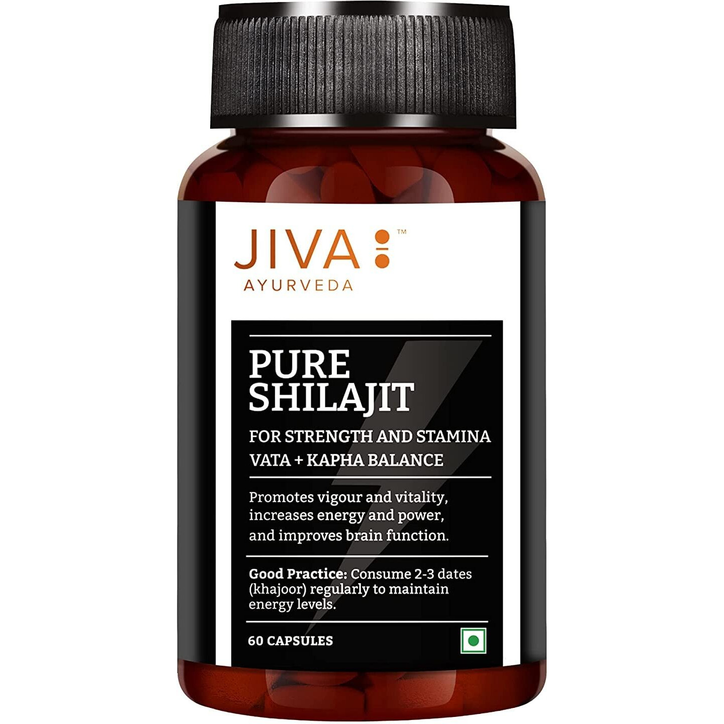 Jiva Ayurveda Pure Shilajit Capsules | Boosts Stamina and Energy | Immunity Booster (60 Caps. Pack Of 2)