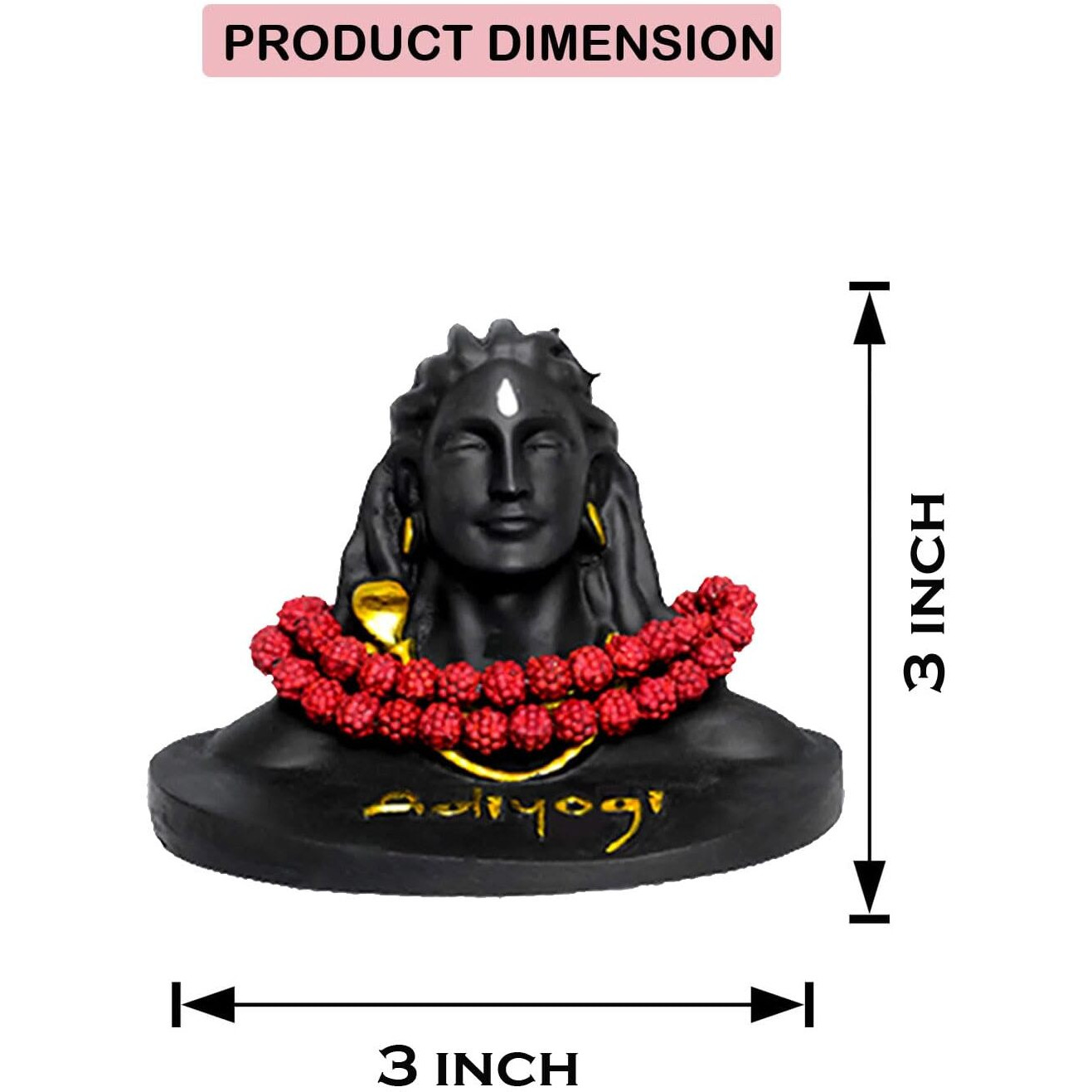 SIGNAMIO Lord god Mahadev Bholenath Shivji Adiyogi Shiva Statue Idol Murti for Car Dashboard with Rudraksh Mala Idle,Home Decor - Handcrafted Resin Figurine | Spiritual Gift for Meditation 3 Inch