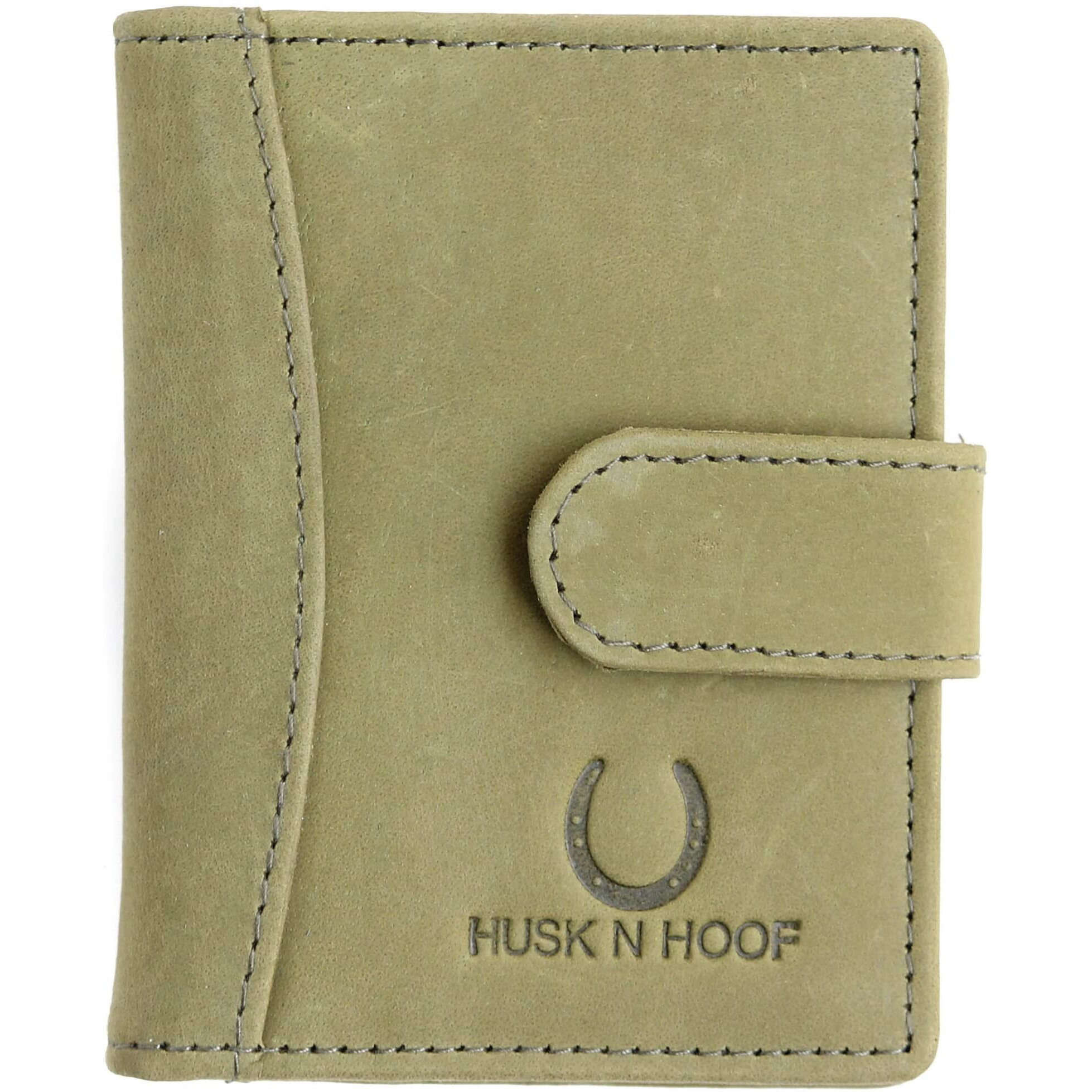 Husk N Hoof RFID Protected Leather Credit Card Holder Wallet for Men Women Hunter Green (20 Card Slots)