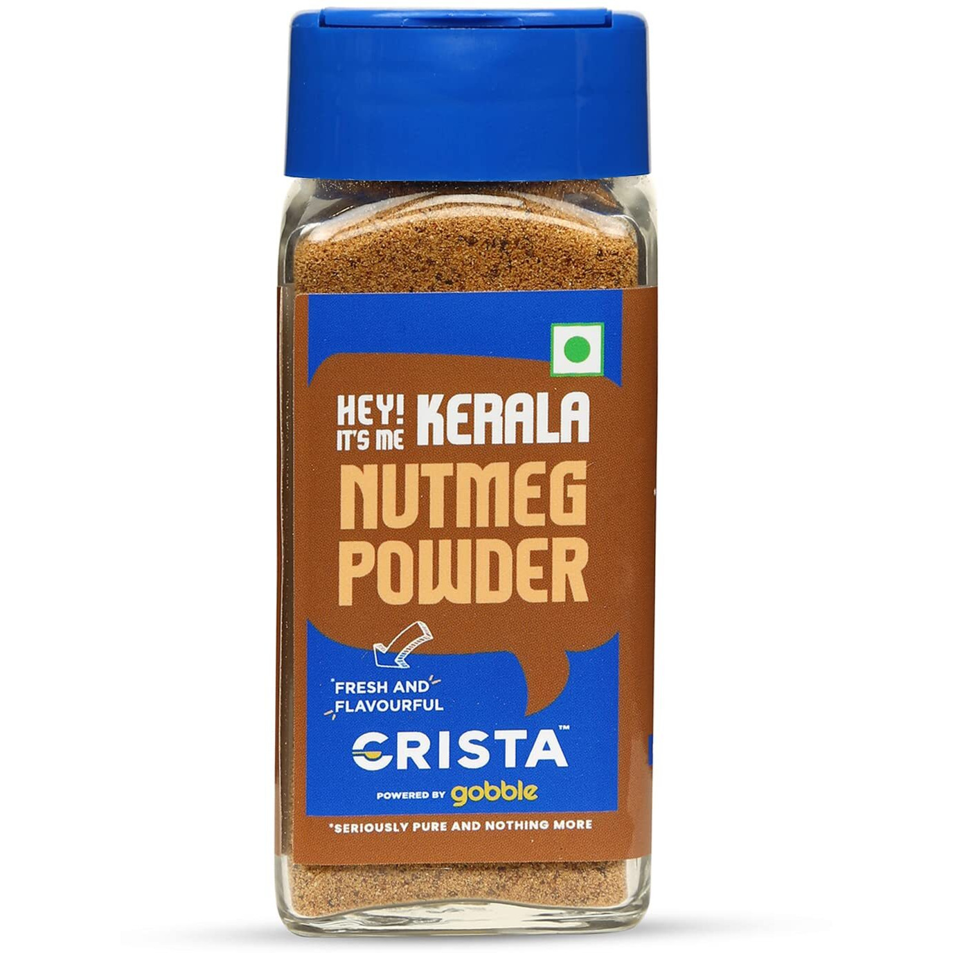 CRISTA Nutmeg Powder | Ground Jaiphal | Zero added Colours, Fillers, Additives & Preservatives | Farm Fresh, Premium Grade Quality, Natural & Fresh | 50gms