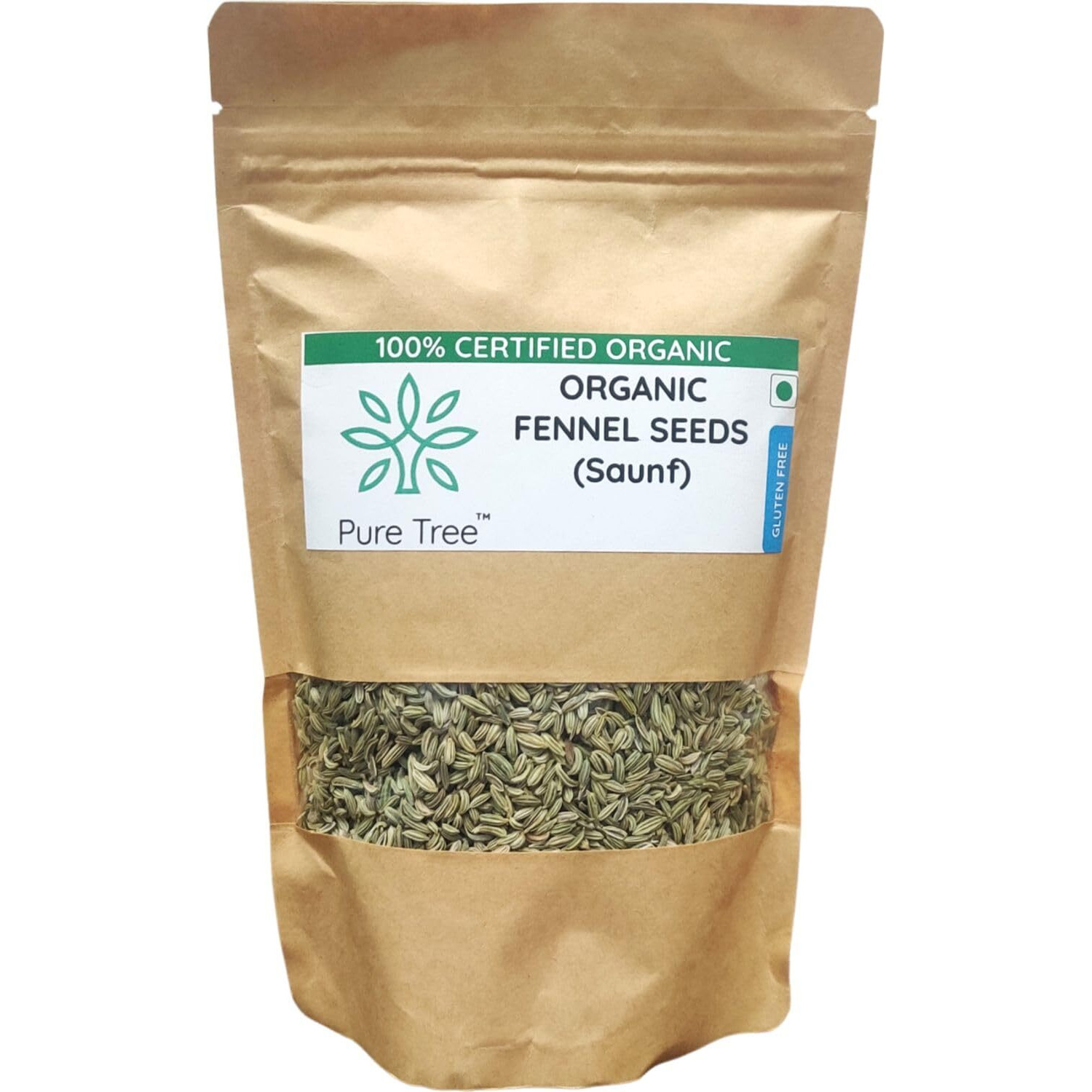 Pure Tree Certified Organic Fennel Seeds | 250 g | Saunf, Variyali | Perumjeerakam Whole Spices Sombu Whole | Fennel seeds Saunf | Organic Saunf Rich Flavour Sombu