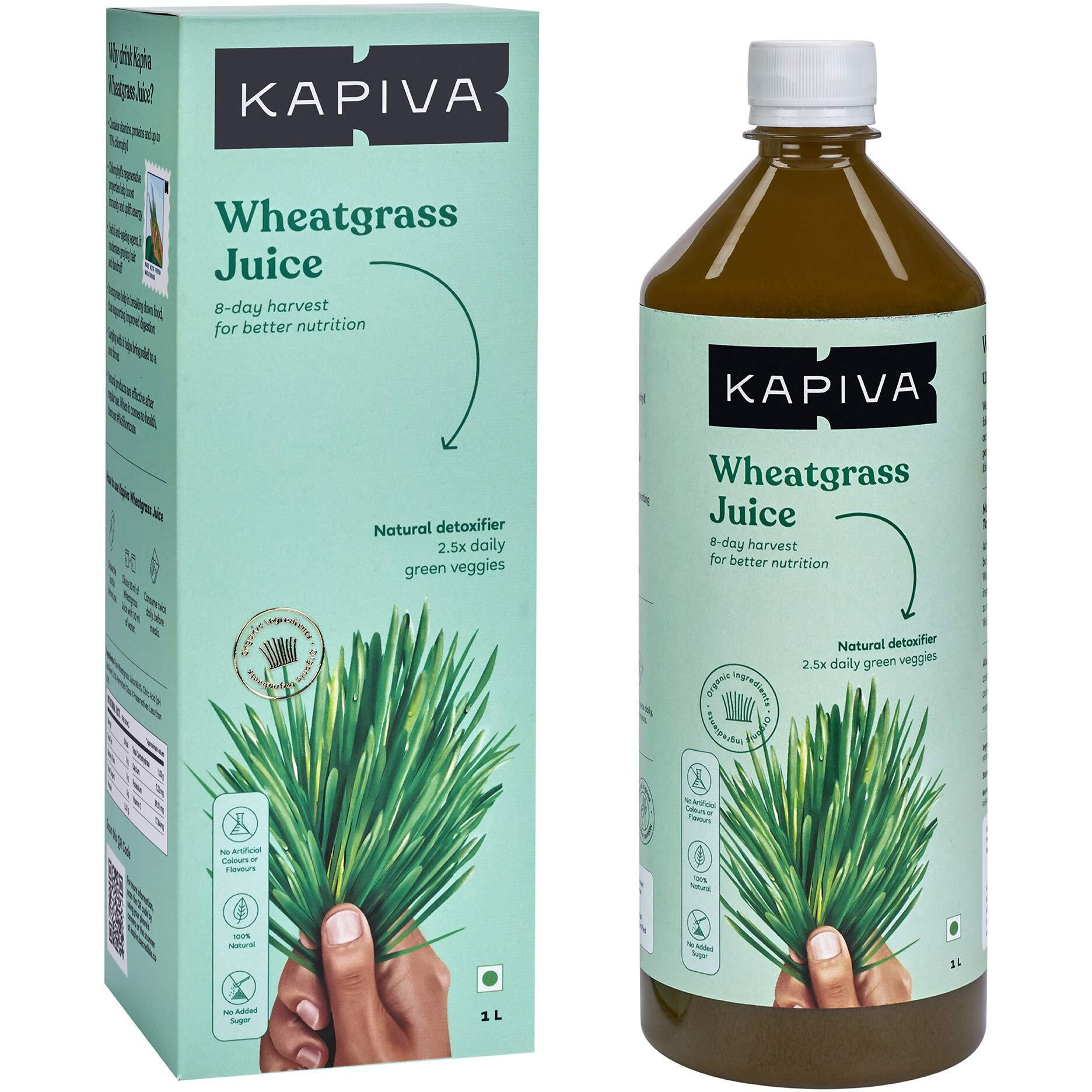 Kapiva Wheatgrass Juice - Herbal Supplement to Help Detoxify the Liver, Cleanse the Digestive System, and Purify Blood, 1 L