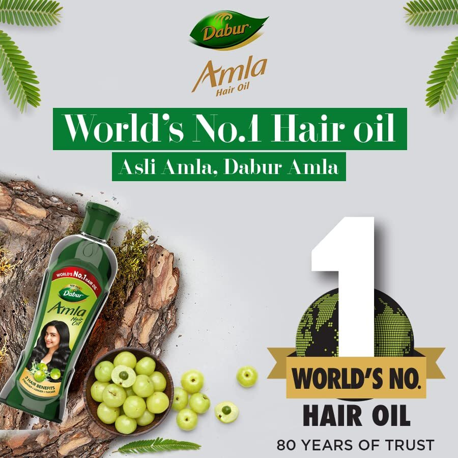 Dabur Amla Hair Oil - 550 ml | For Strong, Long and Thick hair | Nourishes Scalp | Controls Hair Fall, Strengthens Hair & Promotes Hair Growth