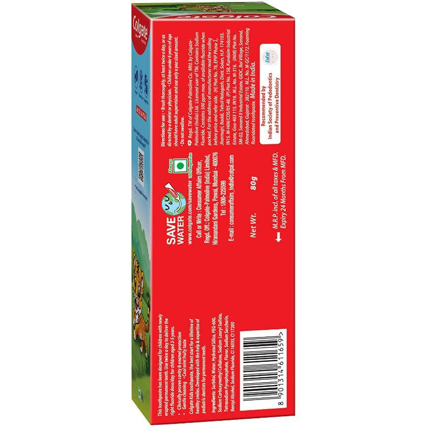 Colgate Kids Anticavity Toothpaste for 2-5 Years - 80gm (Strawberry Flavour)