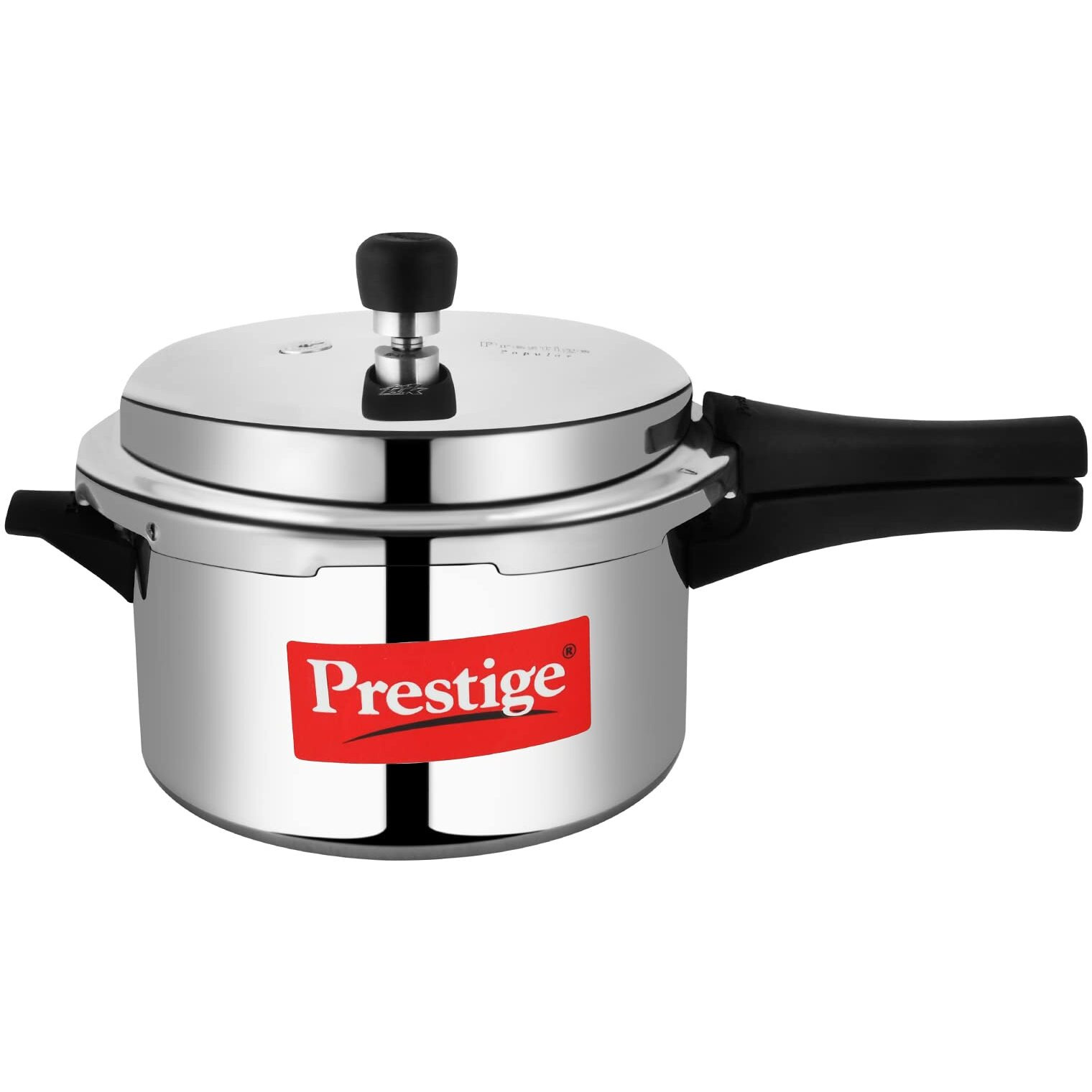 Prestige Popular Virgin Aluminium Precision Weight Valve Outer Lid Pressure Cooker, 3 L (Silver)