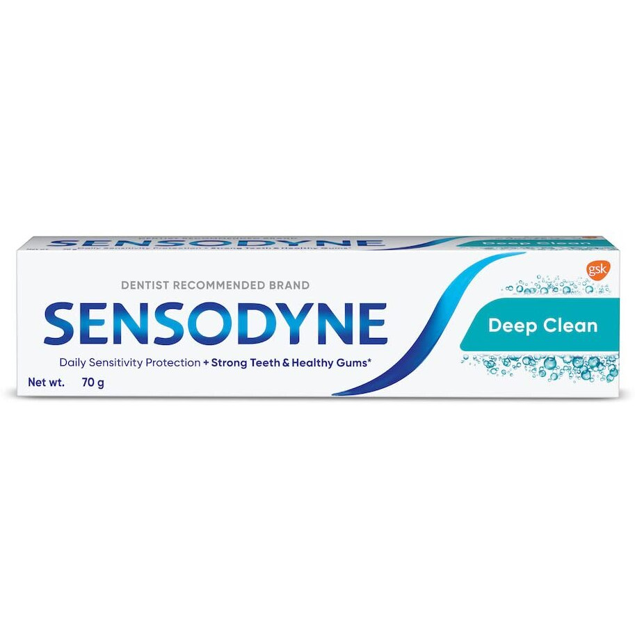 Sensodyne Deep Clean 70g Toothpaste, Sensitive tooth paste for advanced cleaning and lasting freshness