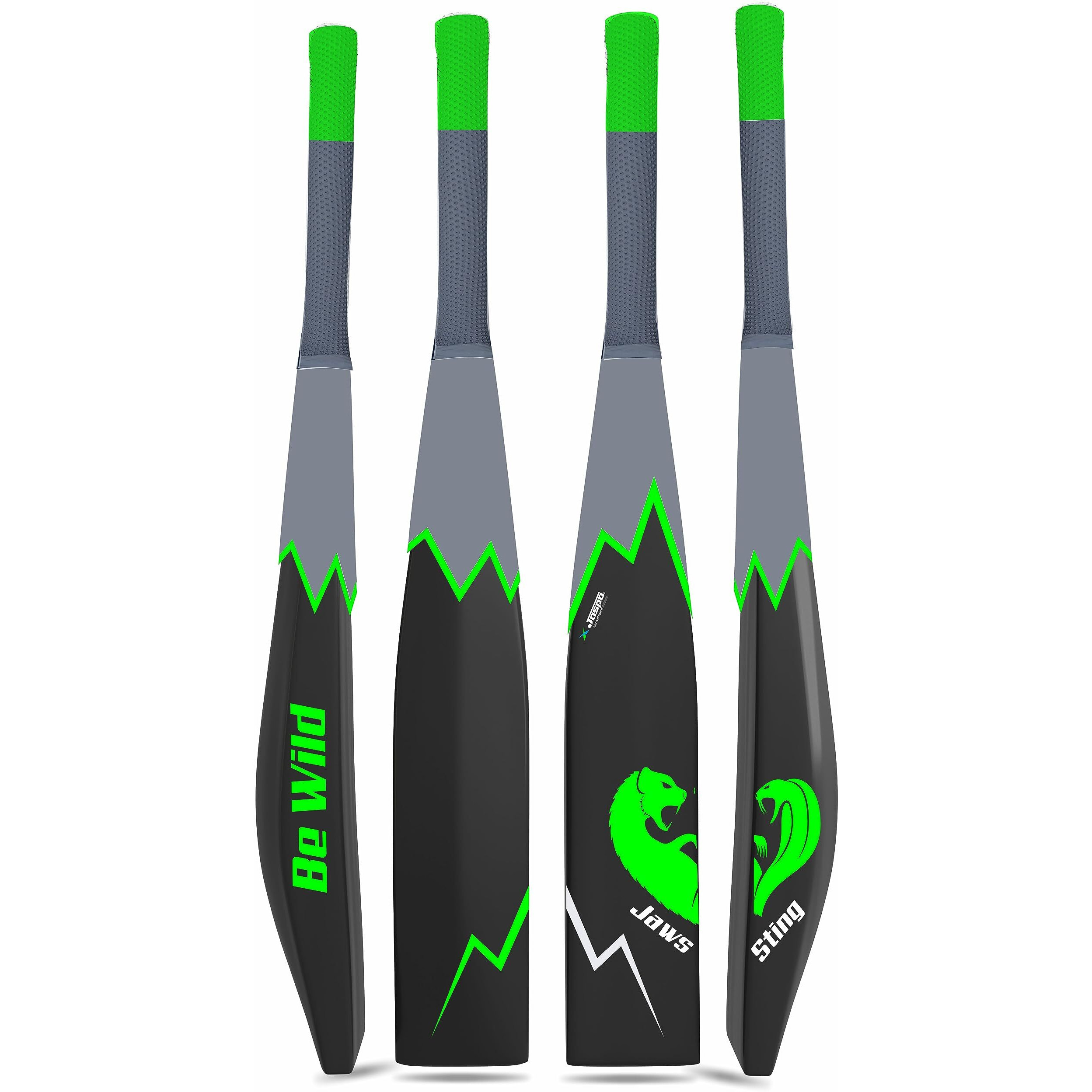 Jaspo Be Wild Heavy Duty Plastic Cricket Bat Full Plastic bat Hard Plastic Bat Cricket bat Full Size for All Age Groups - Kids Boys Girls Adults(Off White)