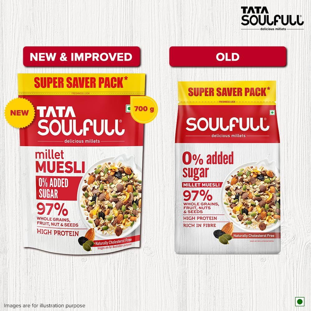 Tata Soulfull 0% Added Sugar Millet Muesli, 700 g