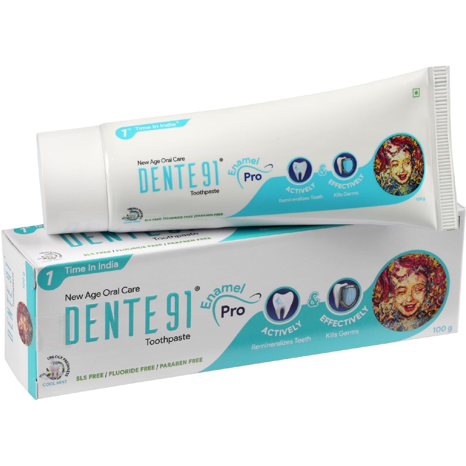 Dente91 Cool Mint Toothpaste| Sensitivity Relief | Repairs Cavities | Fights Gum Disease | Reduces Bad Breath | Strengthens Enamel | SLS free | Fluoride free | Paraben free, Pack of 1, 100g