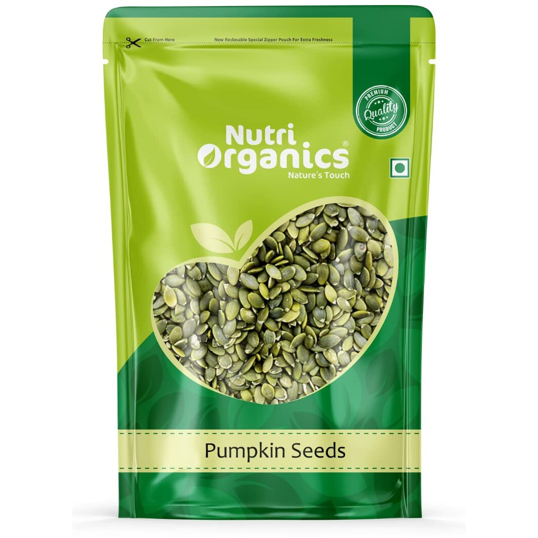 Nutri Organics Raw Pumpkin Seeds for Eating 500 g, Immunity Booster Jumbo Pumpkin Seeds