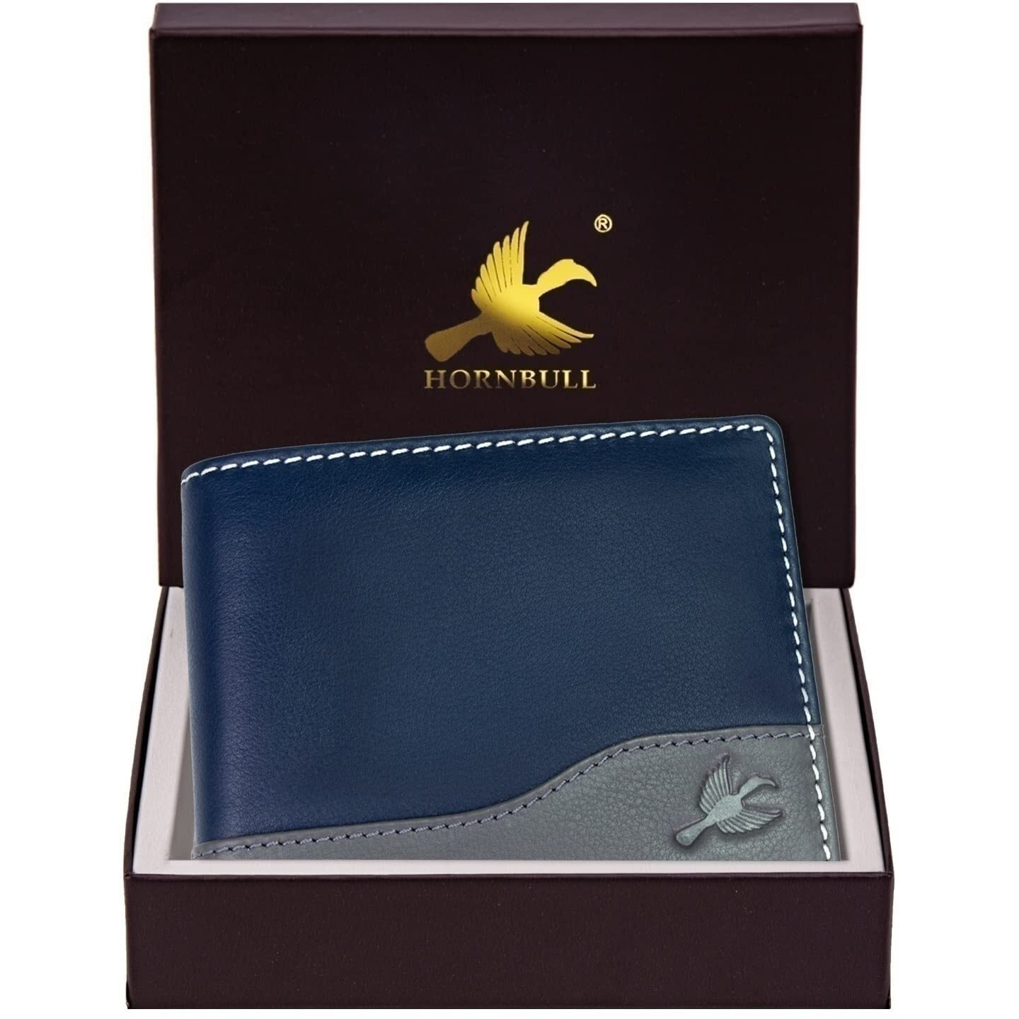 HORNBULL Buttler Navy Wallet for Men | Stylist Mens Wallet wih RFID Blocking | Genuine Leather Gift for Mens