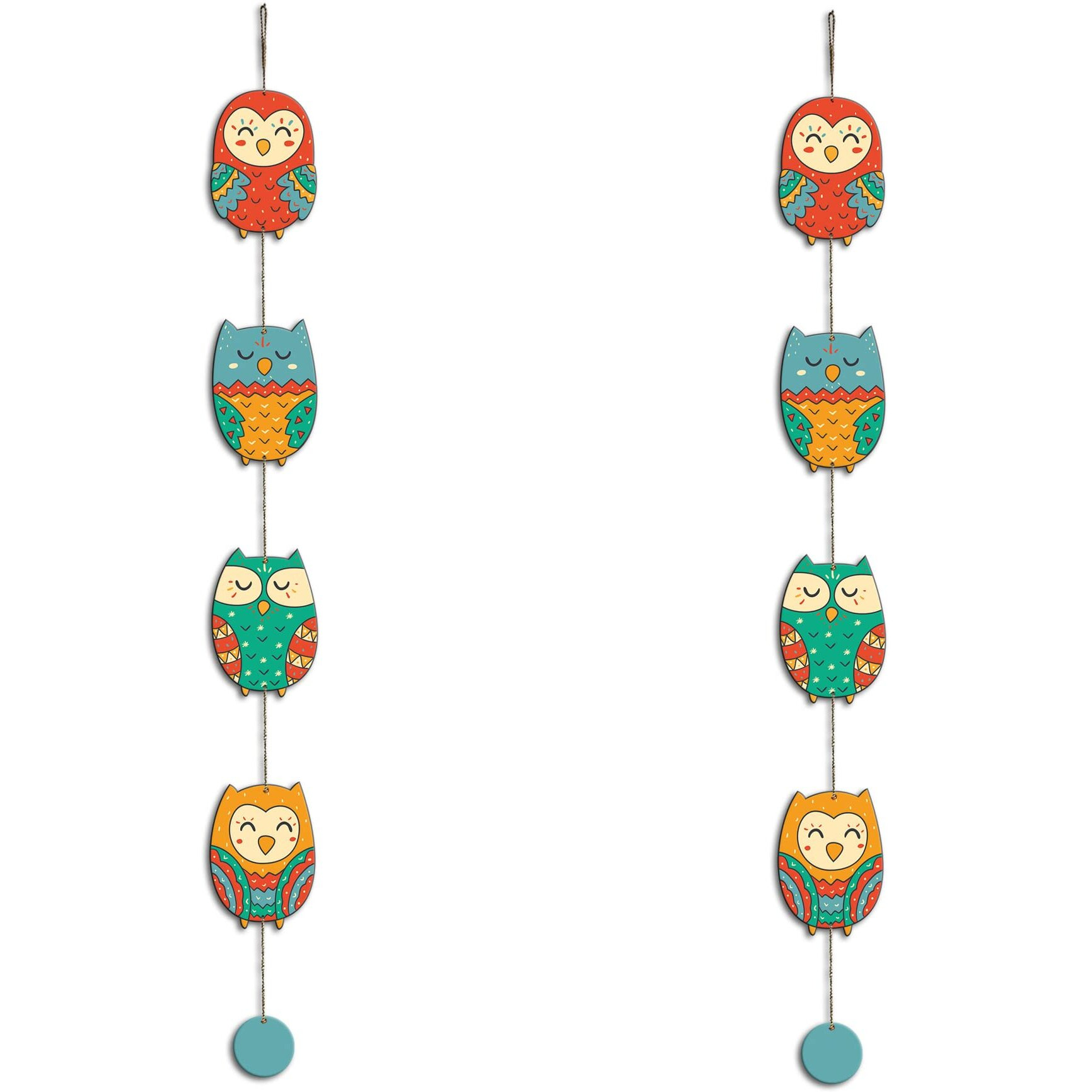 Artvibes Cute Owls Wall and Door Hanging for Home|Gift, Wall Decoration (WH_5201N)-Multicolour