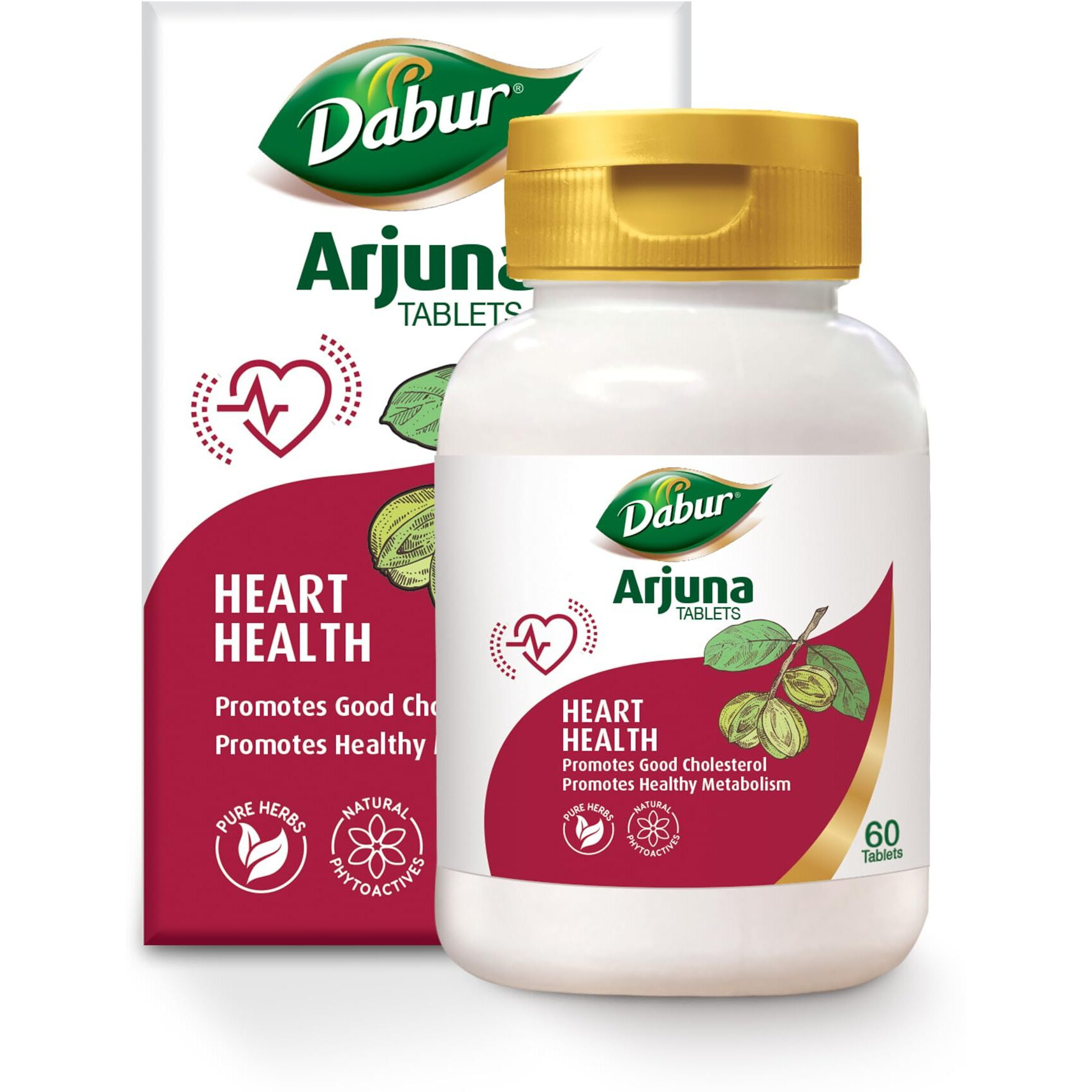 DABUR Arjuna Tablets - 60 Tabs | Promotes Heart Health | Manages Cholesterol Level | Promotes Healthy Metabolism,Pack of 1