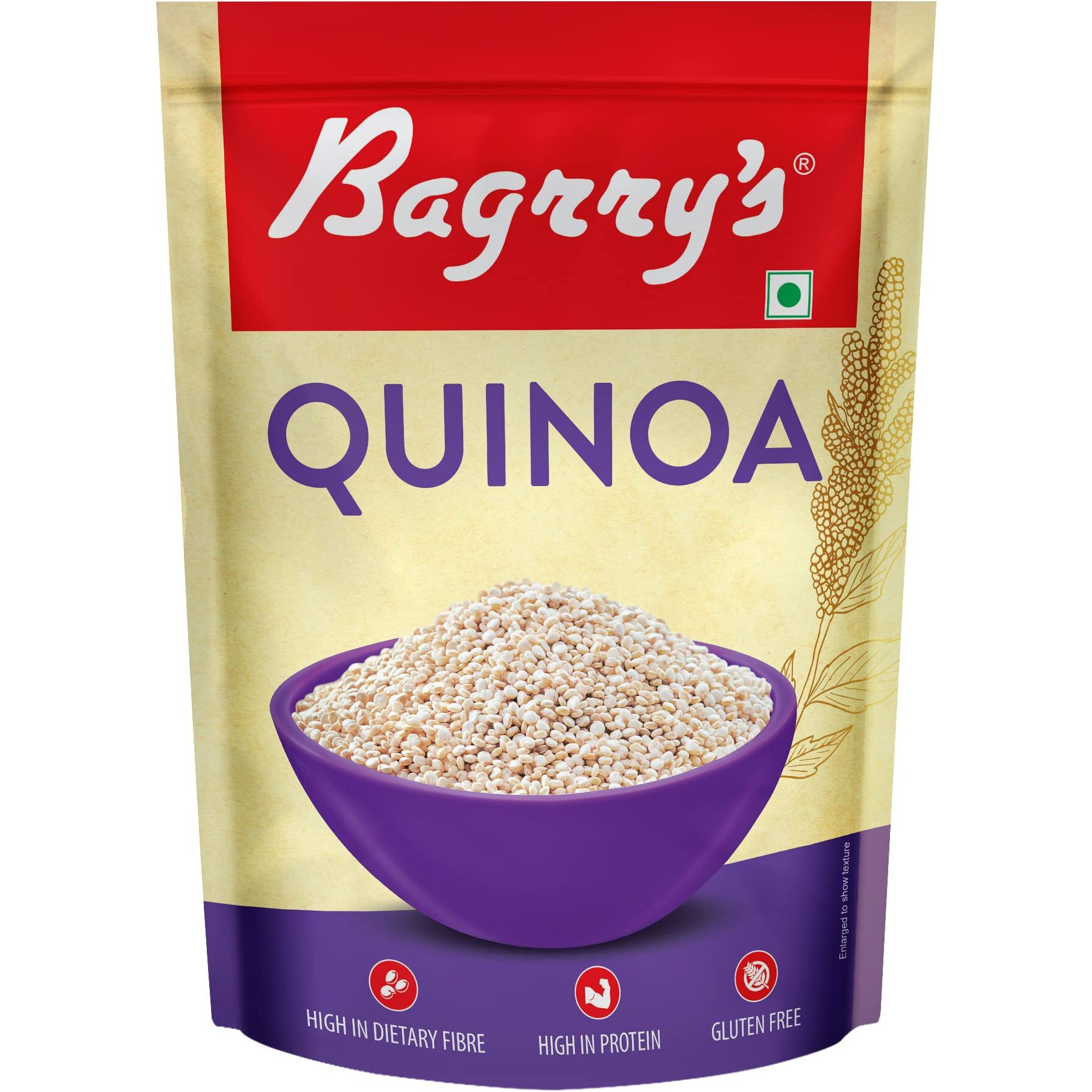 Bagrrys Quinoa 1kg- Diet Food | Cereal for Breakfast | Gluten Free | Quinoa Seeds | High in Dietary Fibre