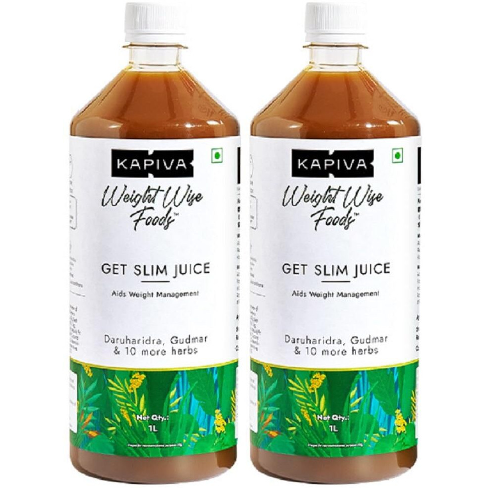 Kapiva Get Slim Juice (2L) Bottle,Pack| Healthy Weight Management Through 12 Ayurvedic Herbs | Aids Metabolism and Digestion - Super Saver Pack of 2