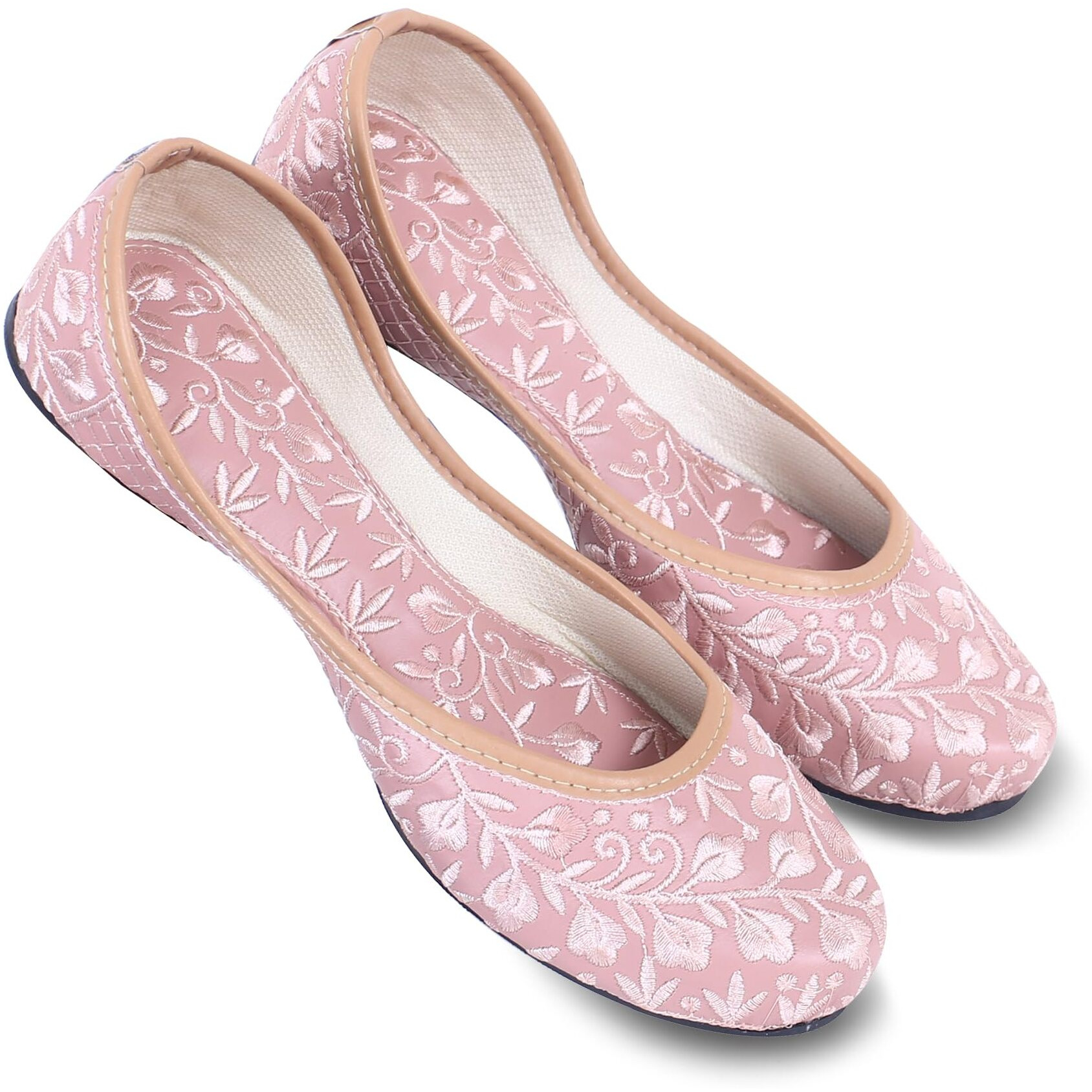 DFR Woman Embroidered Punjabi Mojari Jutti Juti for Women Shoe, Color PINK3 | UK Size 9