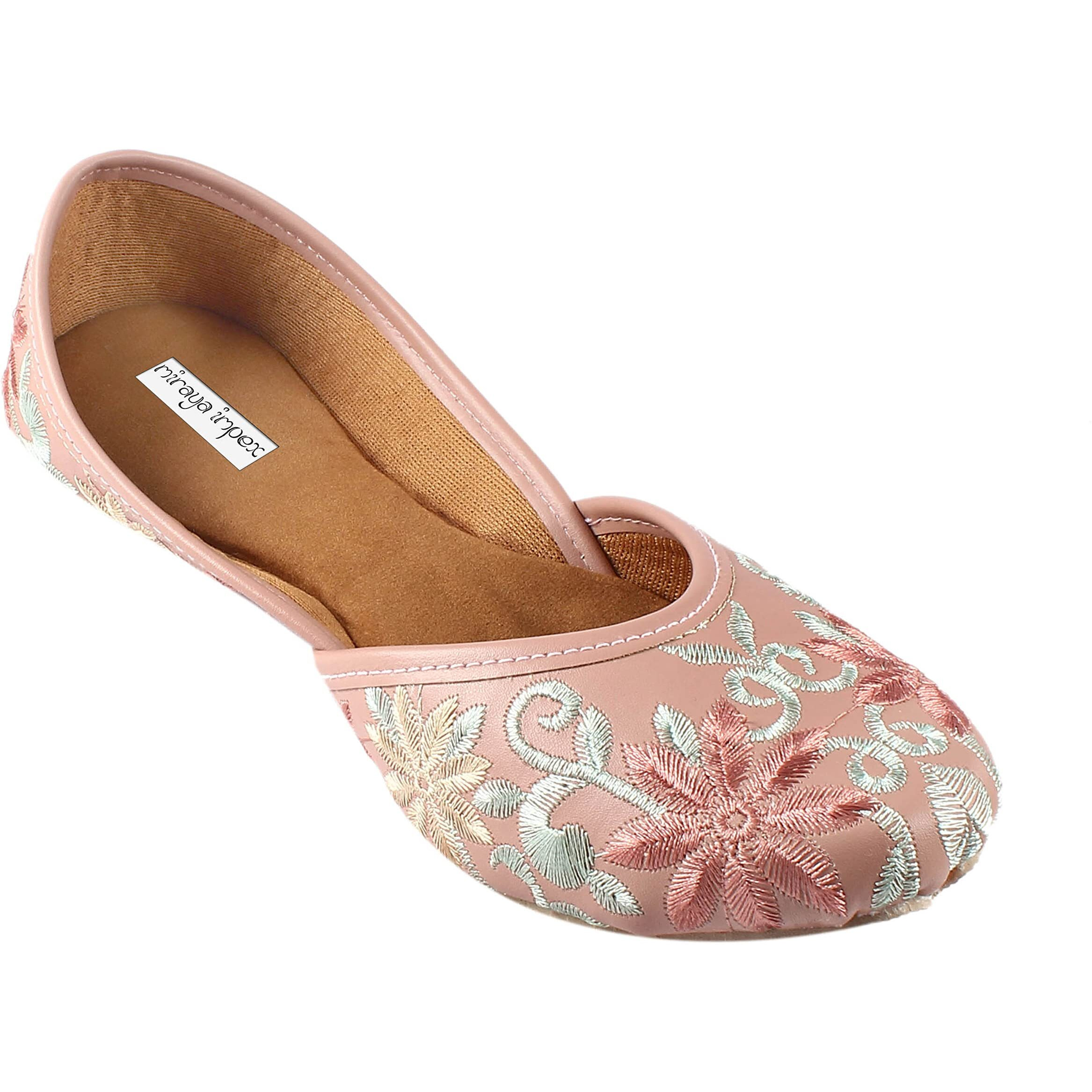 Miraya Impex Women's 11 Beauty Embroidery Pink Ballet Flat - 6 UK