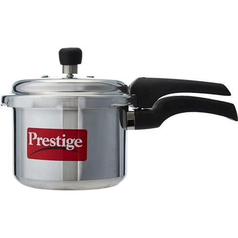 Prestige Deluxe Plus Induction Base Aluminium Outer Lid Pressure Cooker, 3 Litres, Silver