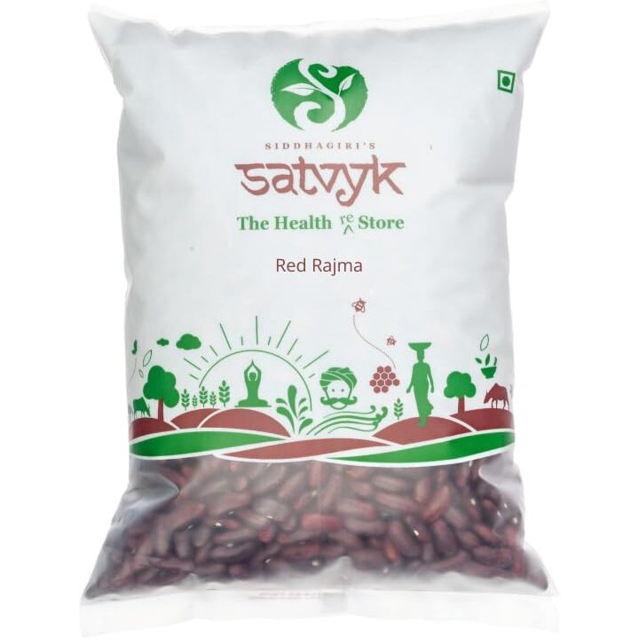 S Siddhagiri's SATVYK THE HEALTH re STORE Organic Jammu Rajma (500gm) - Red Kidney Beans | Unpolished Rajma | Kashmiri Rajma | Traditional Jammu Rajma | Pesticide-Free | Protein Rich Jammu Rajma