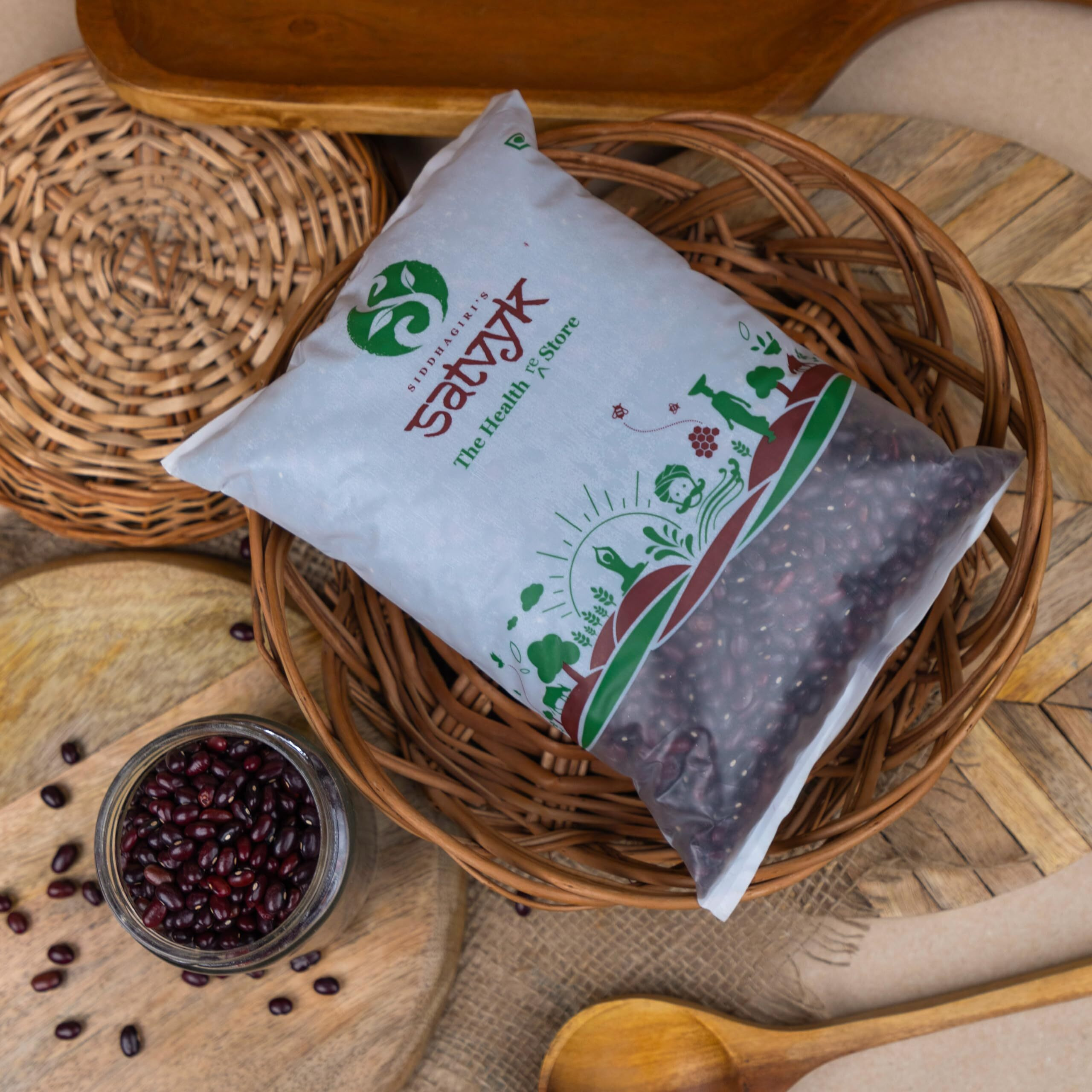 S Siddhagiri's SATVYK THE HEALTH re STORE Organic Jammu Rajma (500gm) - Red Kidney Beans | Unpolished Rajma | Kashmiri Rajma | Traditional Jammu Rajma | Pesticide-Free | Protein Rich Jammu Rajma