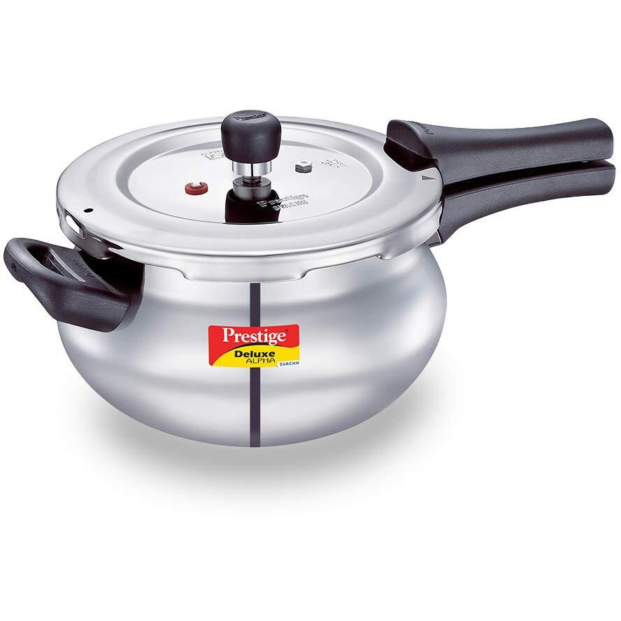 Prestige Svachh, 20268, 4 L, Alpha Junior Handi, With Deep Lid For Spillage Control, Stainless Steel, Silver, Outer Lid