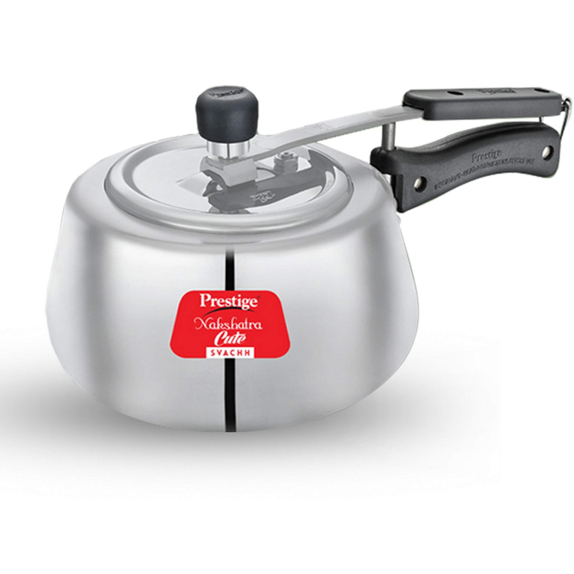 Prestige Nakshatra Cute Svachh Aluminium Inner Lid Pressure Cooker, 3.0L (Polished, Silver), 3 Liter