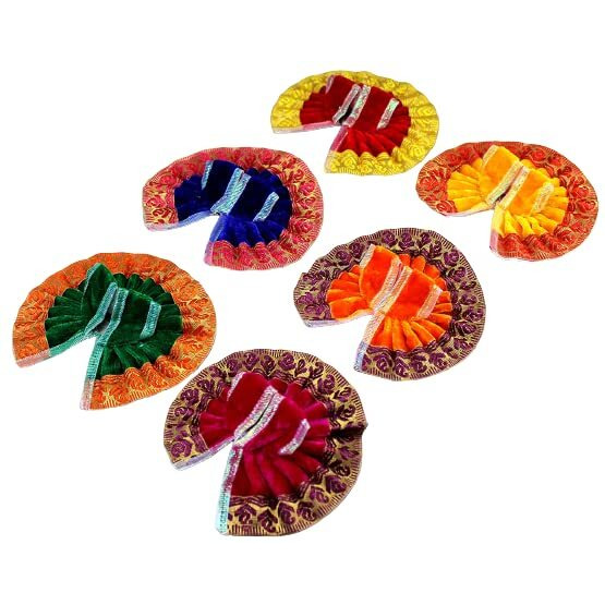 eSplanade Ladoo Gopal Poshak | Dress | Bhagwaan Ki Poshaak | Dev Vastra - (Set of 6) (Size 1)