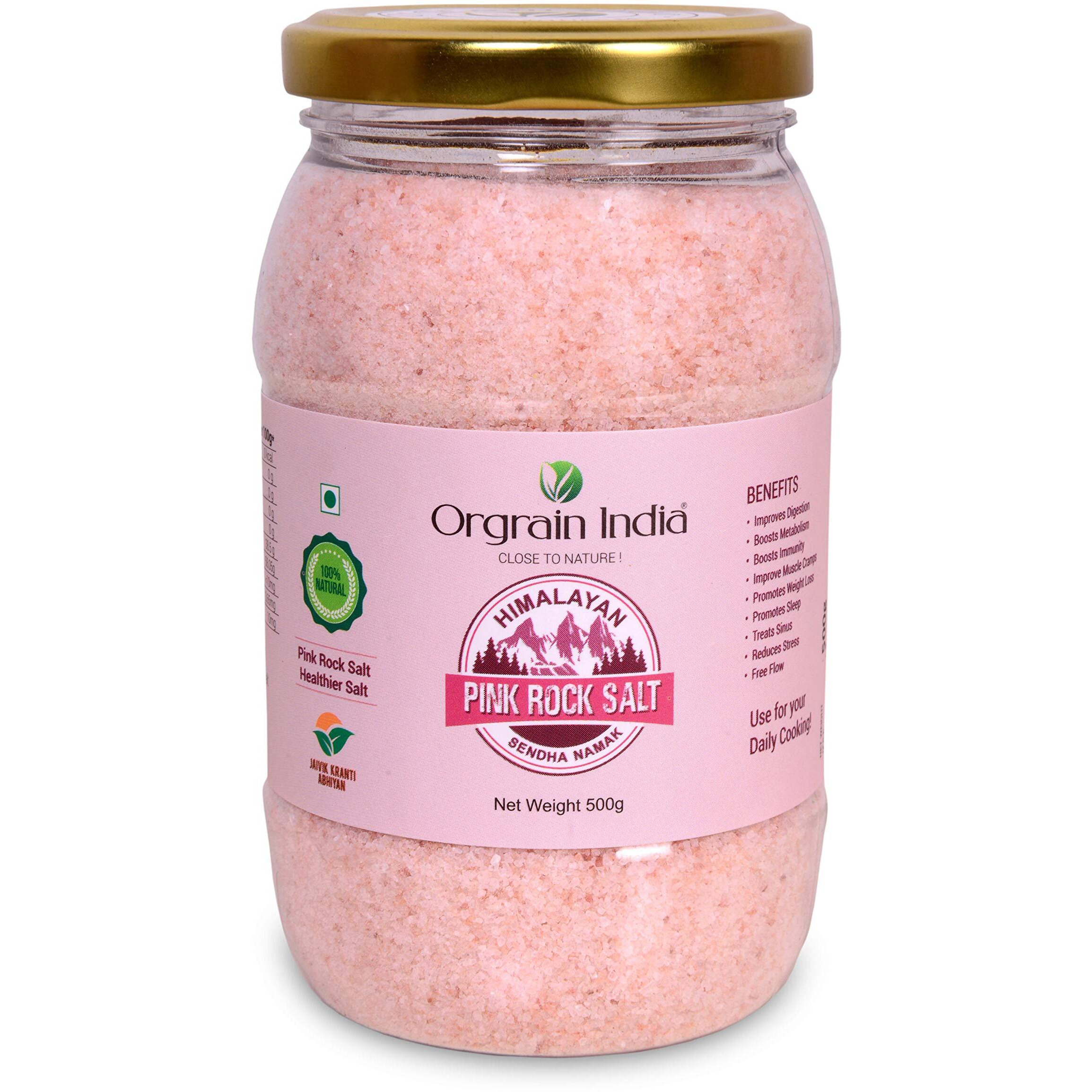 Orgrain India Authentic Himalayan Pink Salt Powder 500g | 80+ Minerals | Trace Elements | Healthy Cooking | No Adulteration