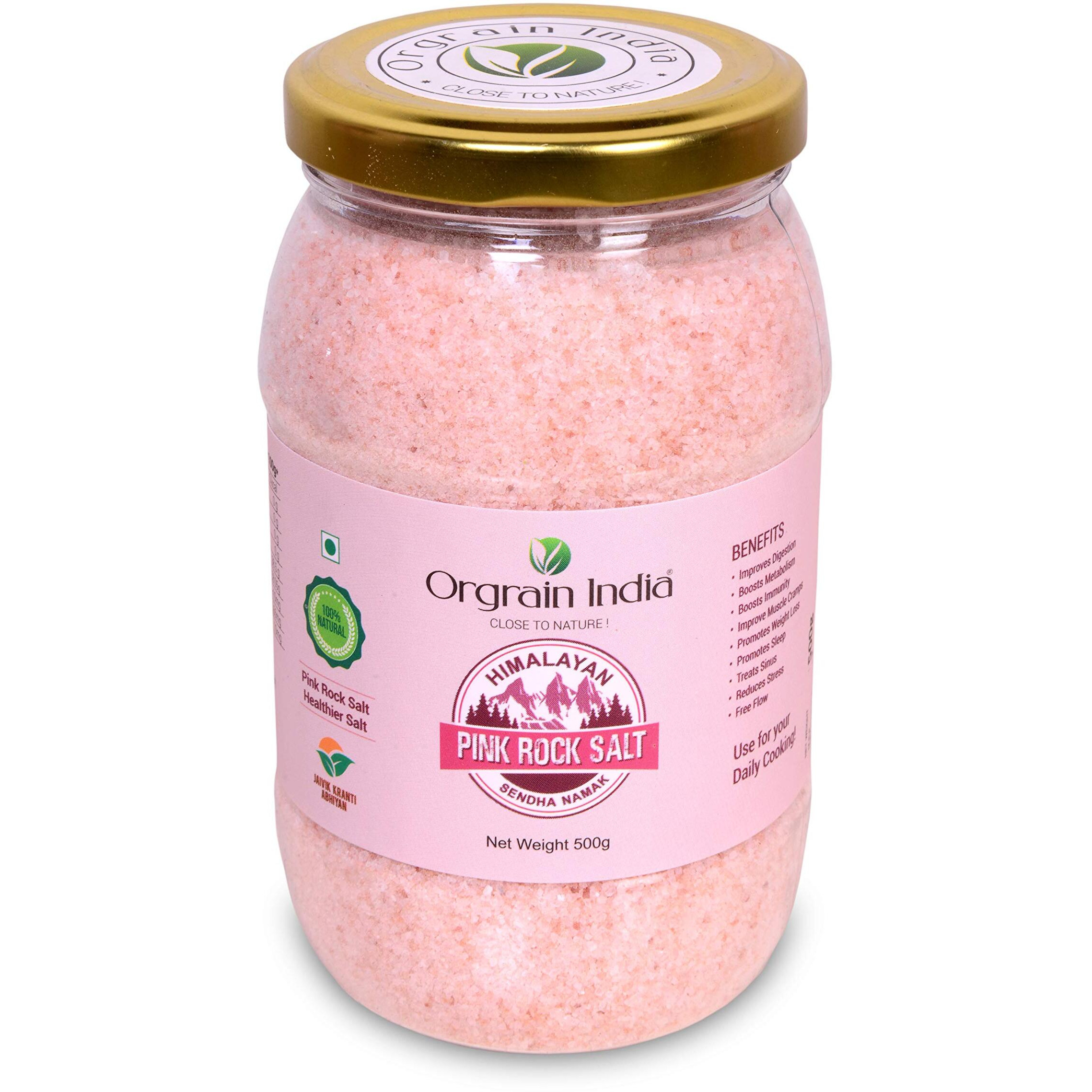 Orgrain India Authentic Himalayan Pink Salt Powder 500g | 80+ Minerals | Trace Elements | Healthy Cooking | No Adulteration