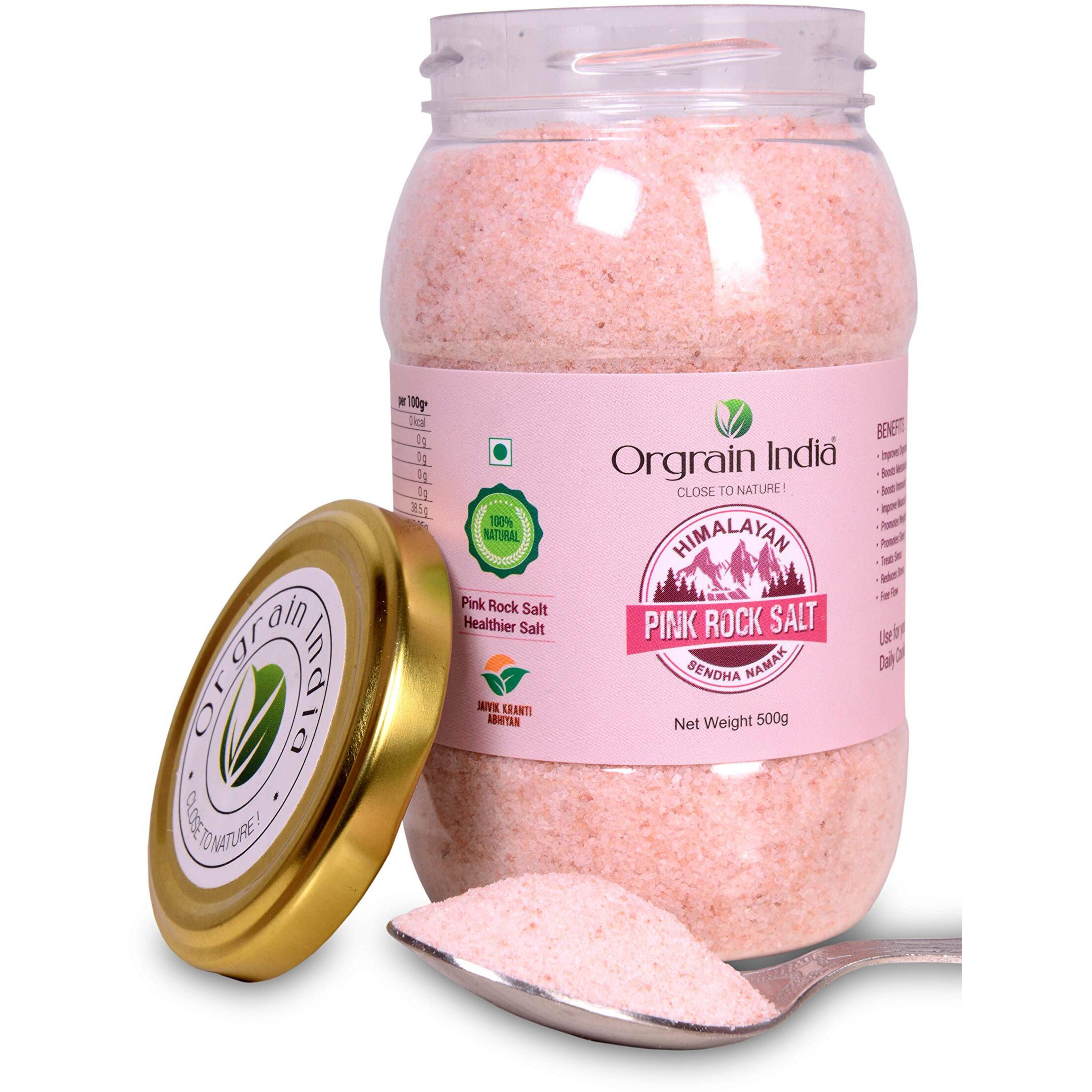 Orgrain India Authentic Himalayan Pink Salt Powder 500g | 80+ Minerals | Trace Elements | Healthy Cooking | No Adulteration