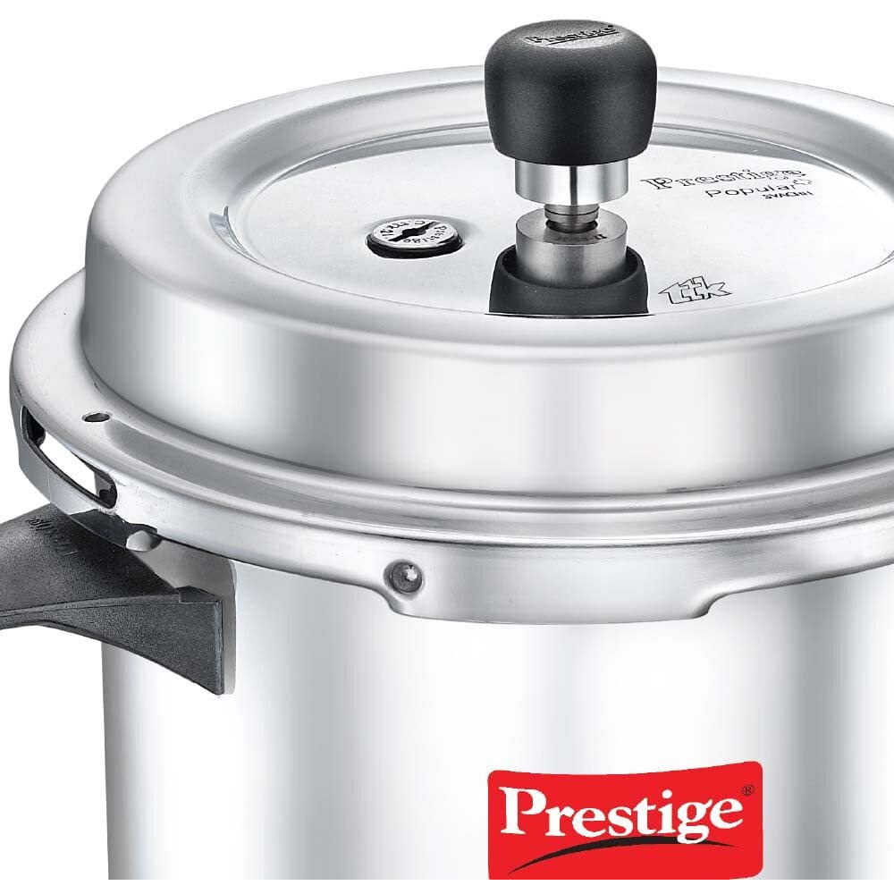 Prestige Popular Plus Svachh Virgin Aluminium Gas and Induction Compatible Outer Lid Pressure Cooker, 2 L (Silver)